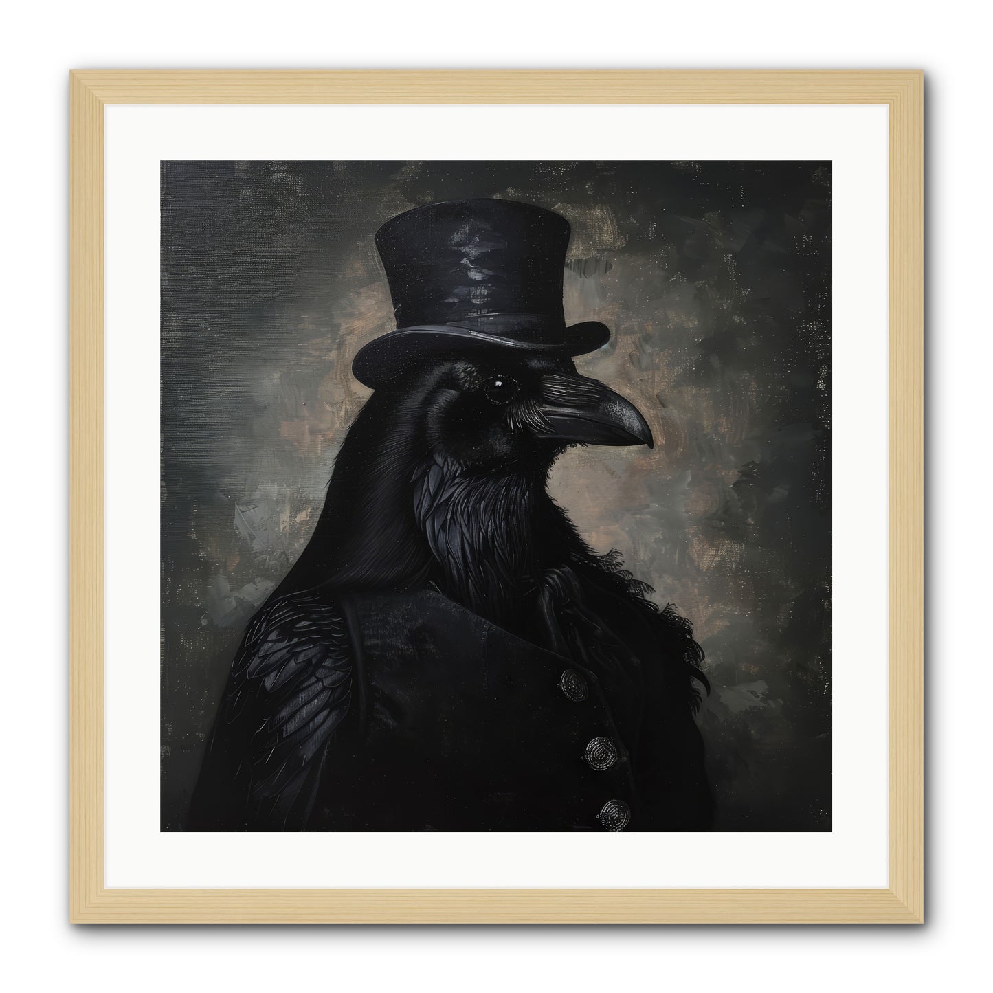 Raven's Midnight Tale — Ravens-Midnight-Tale-24x24-Framed-Print-Natural.jpg