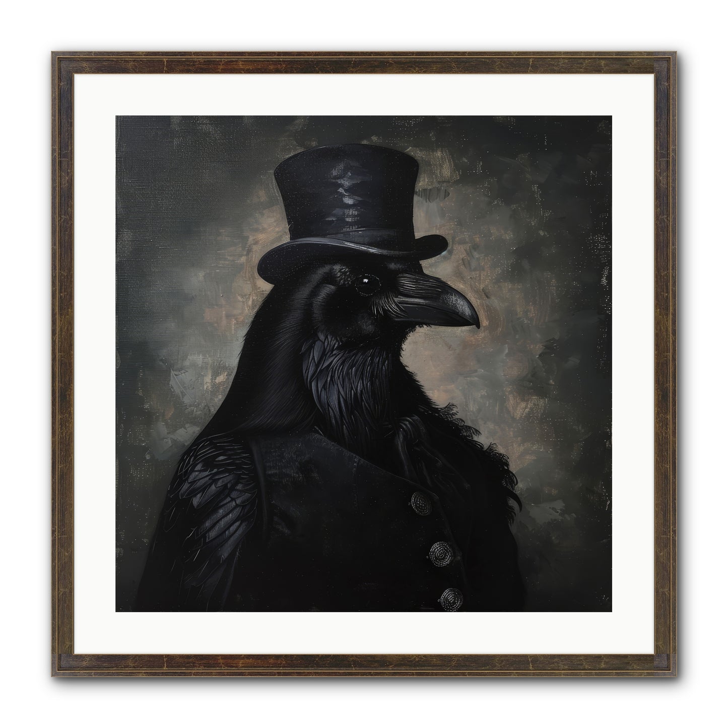 Raven's Midnight Tale — Ravens-Midnight-Tale-24x24-Framed-Print-Slimwoods-Black-Gold.jpg