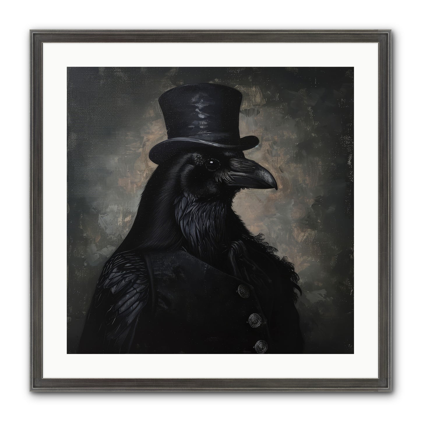 Raven's Midnight Tale — Ravens-Midnight-Tale-24x24-Framed-Print-Slimwoods-Black-Silver.jpg