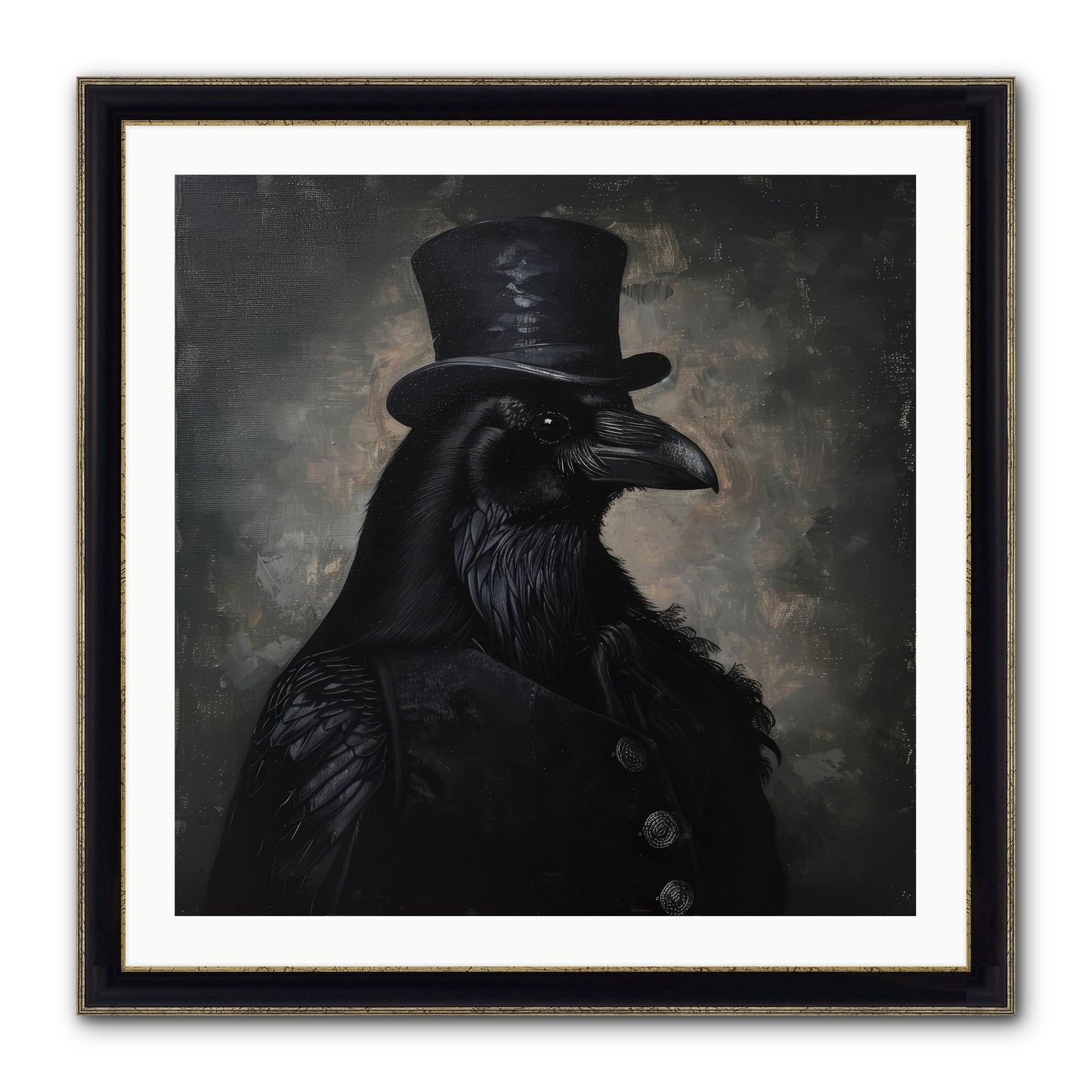 Raven's Midnight Tale — Ravens-Midnight-Tale-30x30-Framed-Print-Black-Gold.jpg