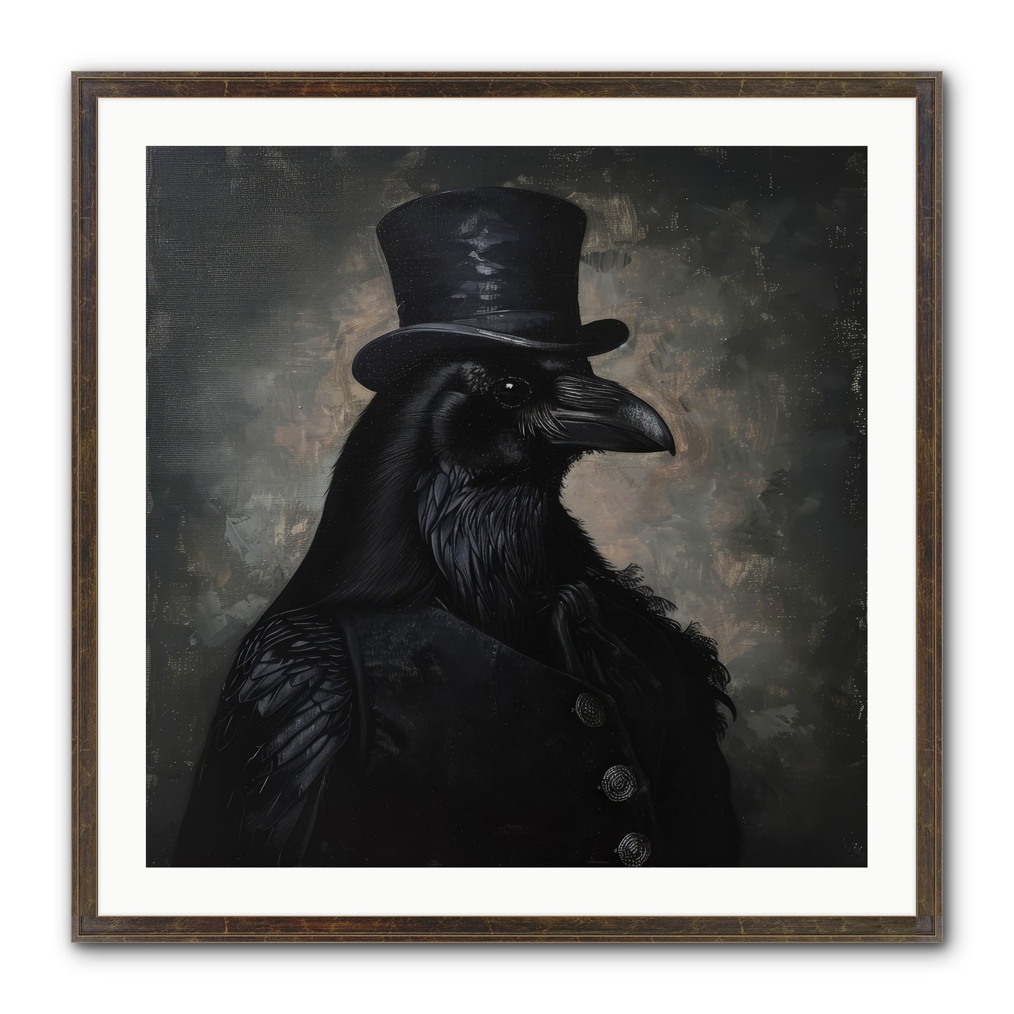Raven's Midnight Tale — Ravens-Midnight-Tale-30x30-Framed-Print-Slimwoods-Black-Gold.jpg