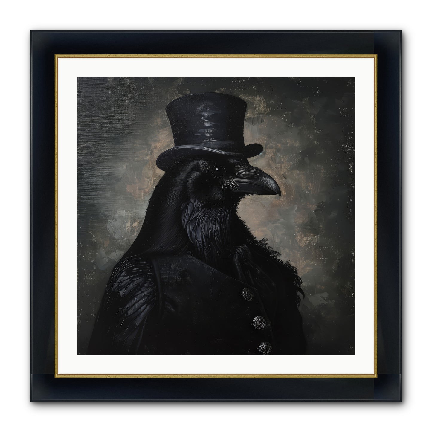 Raven's Midnight Tale — Ravens-Midnight-Tale-30x30-Framed-Print-Wide-Black-w-Gold.jpg