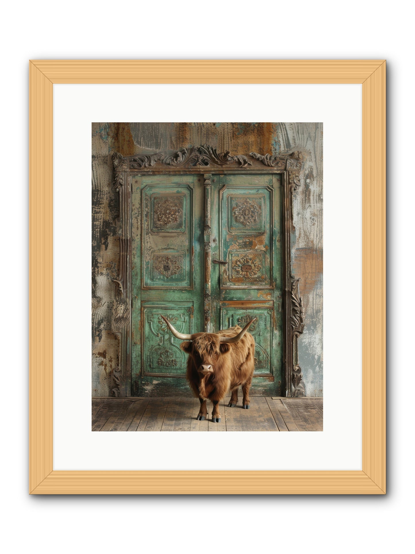 Rawhide Road -- Framed Print - Natural 12x16