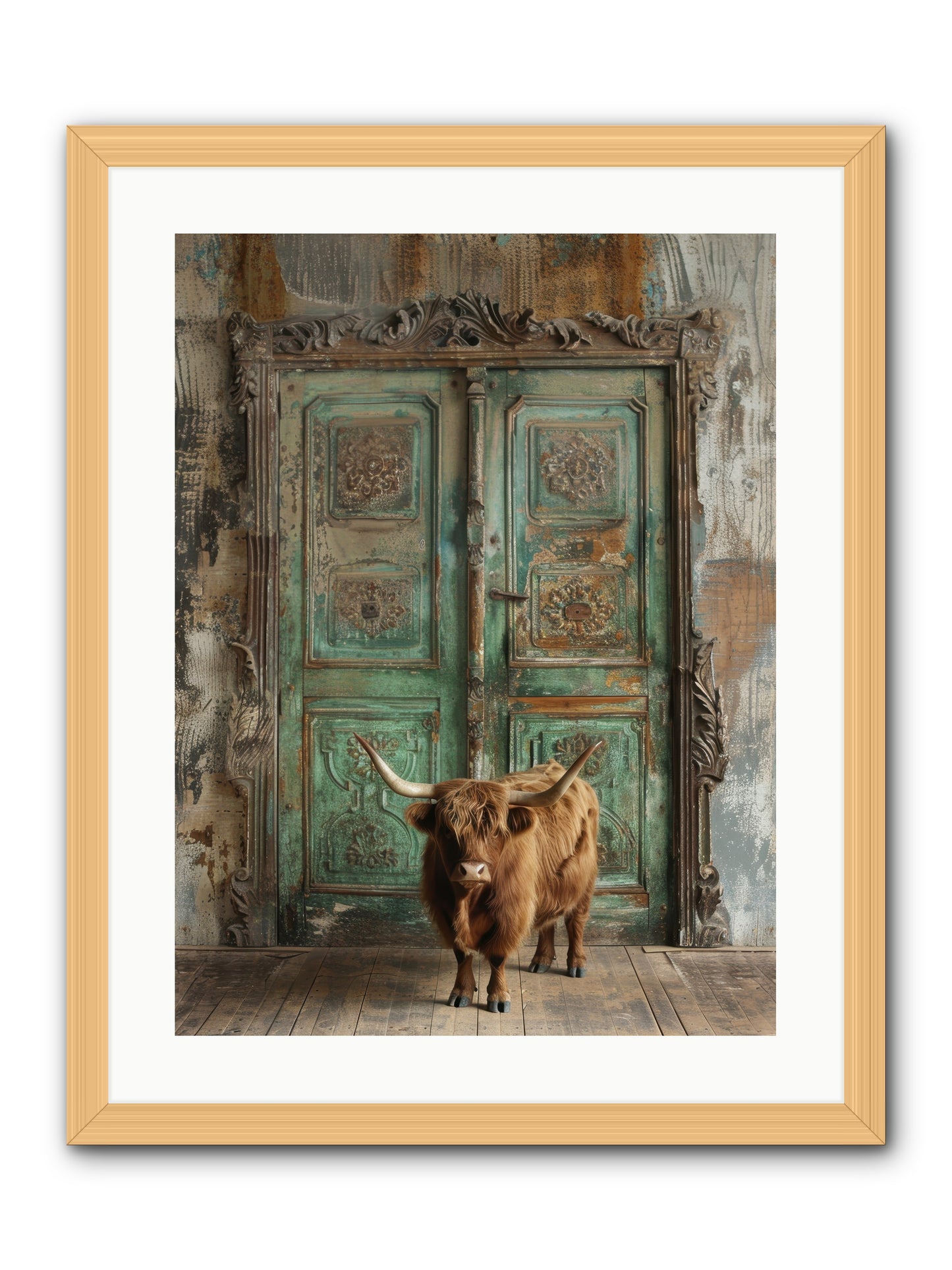 Rawhide Road -- Framed Print - Natural 18x24