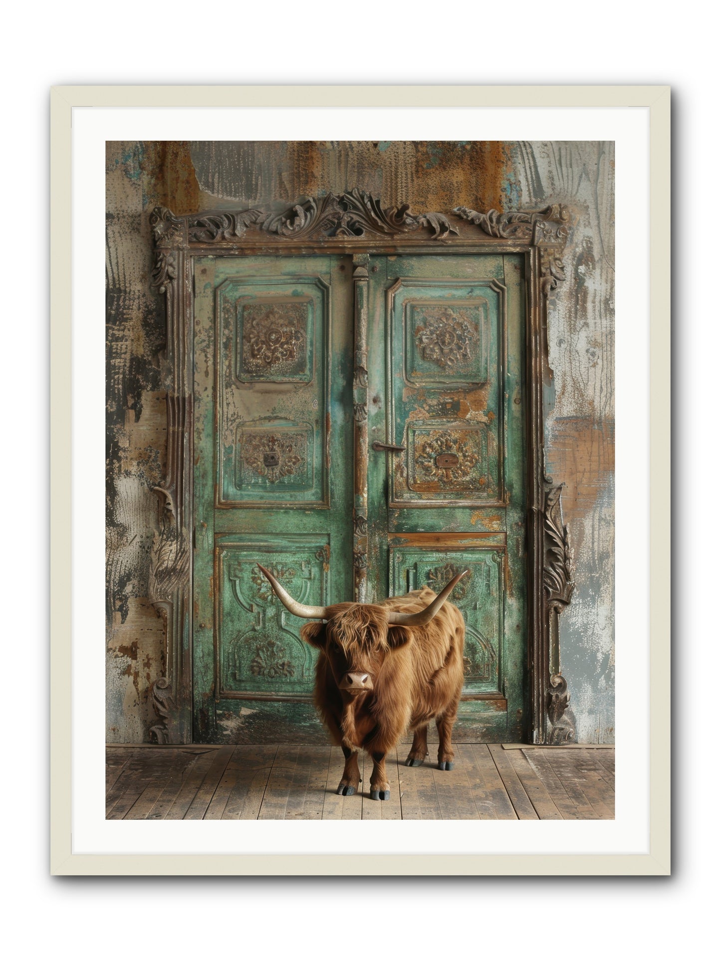 Rawhide Road -- Framed Print - White 30x40