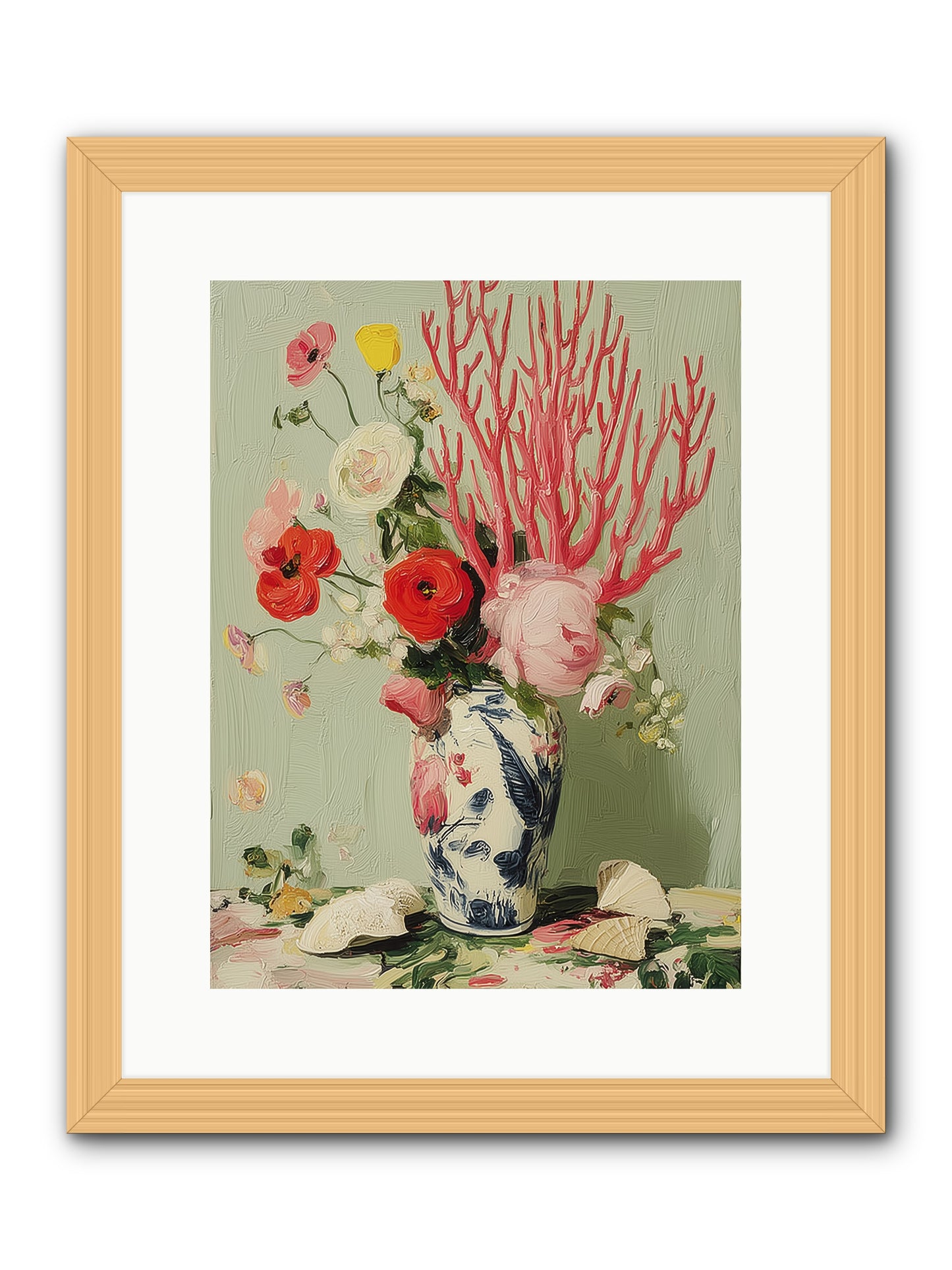 Reef's Romance -- Framed Print - Natural 12x16