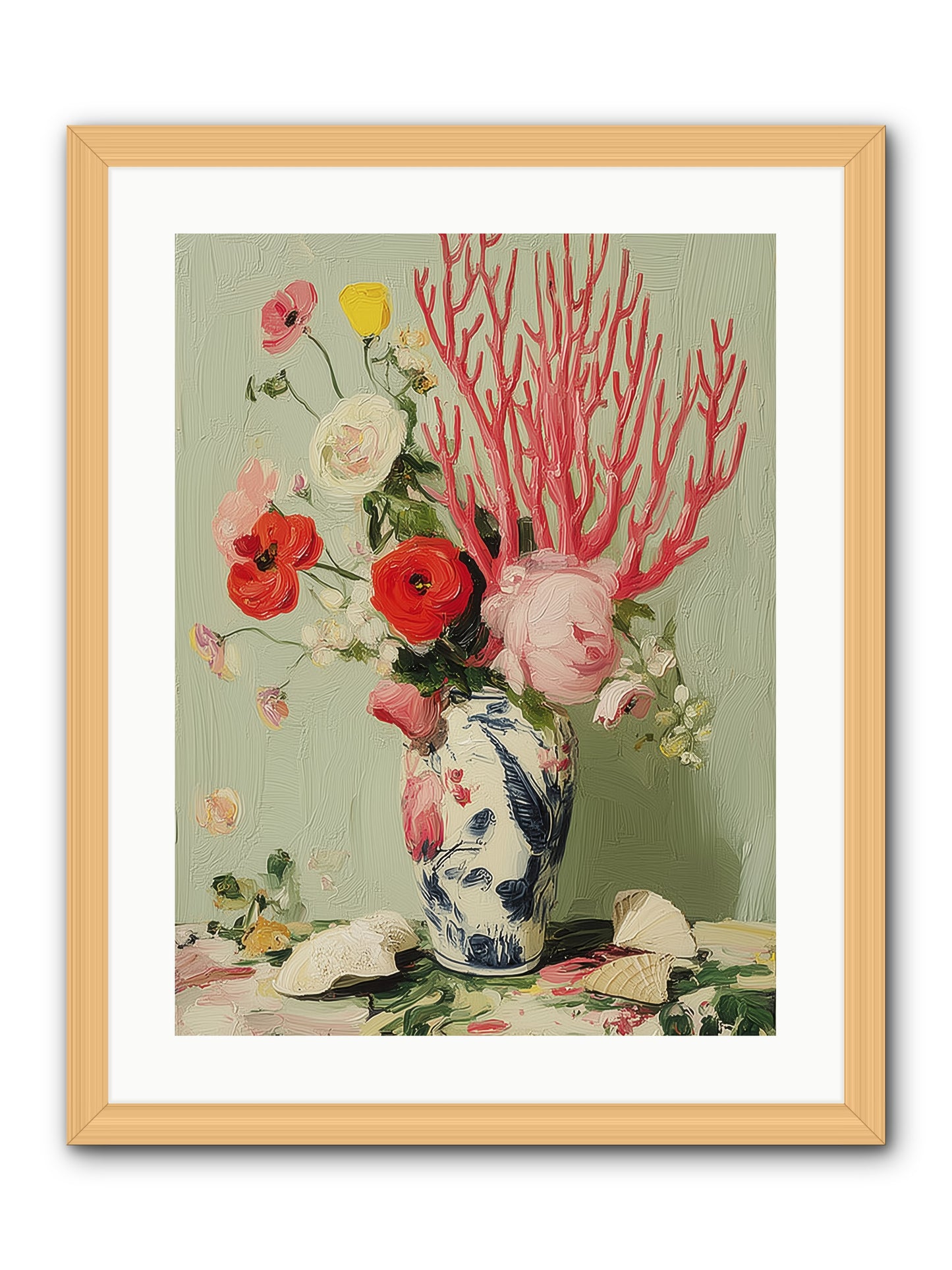 Reef's Romance -- Framed Print - Natural 18x24