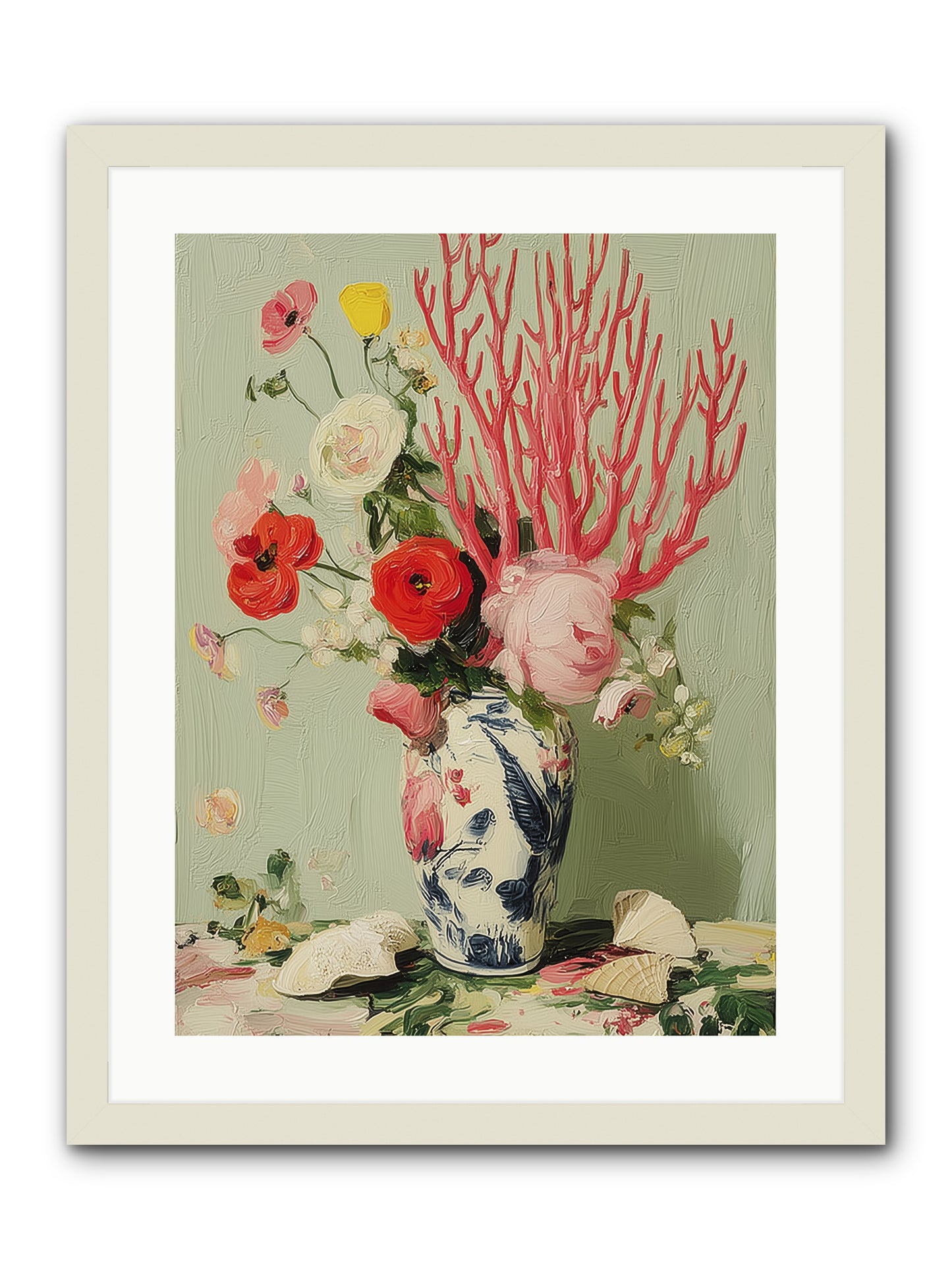 Reef's Romance -- Framed Print - White 18x24