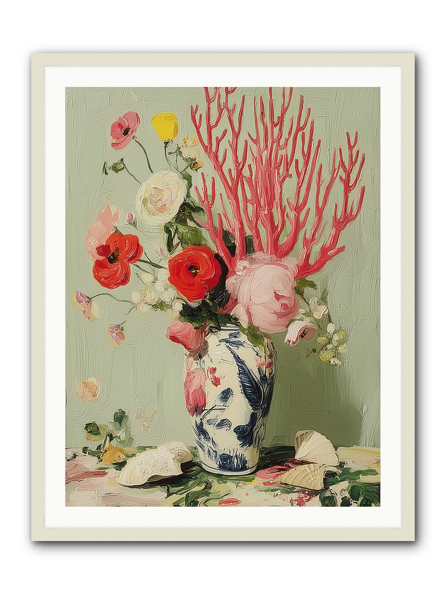 Reef's Romance -- Framed Print - White 30x40