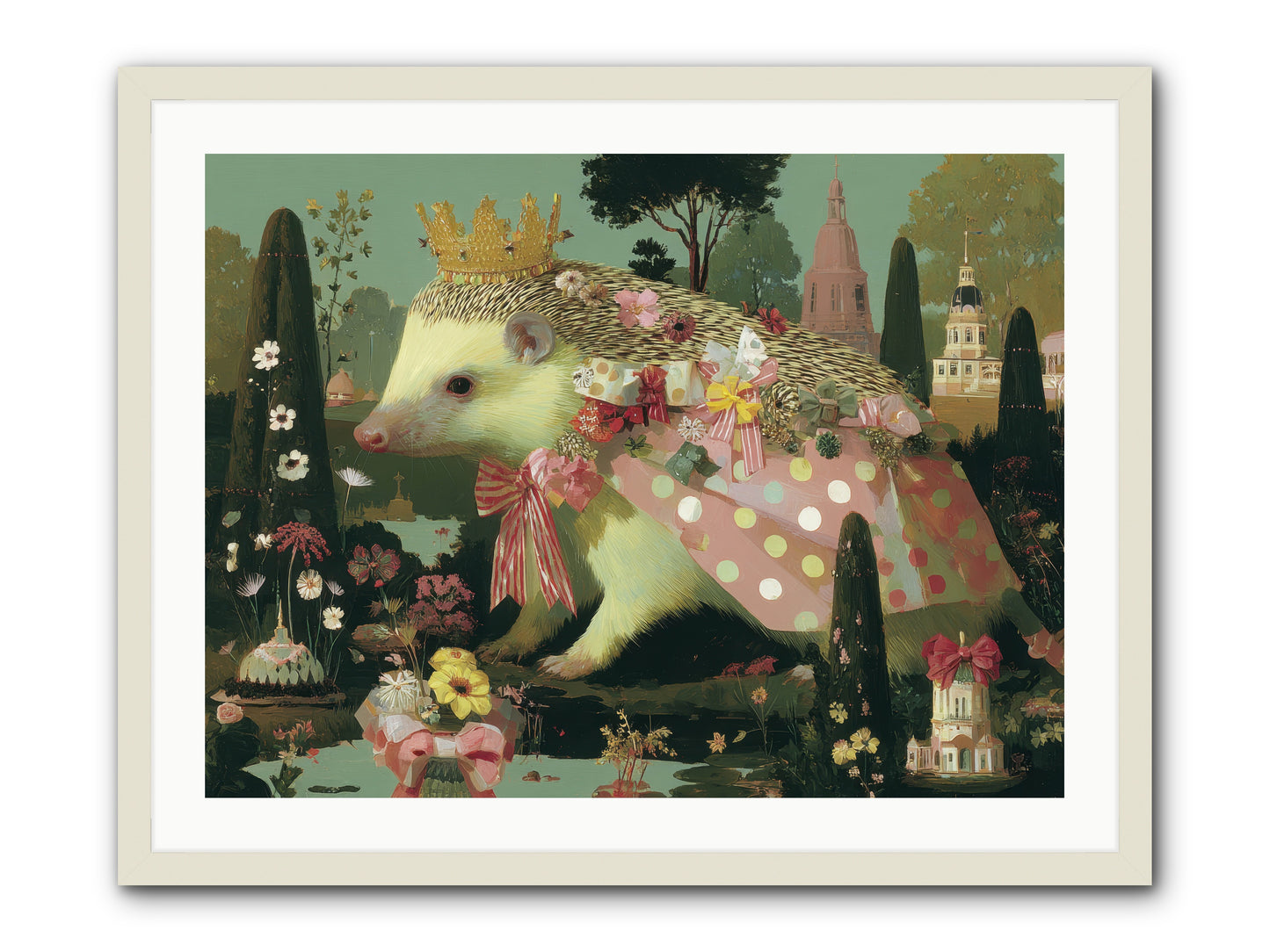 Refined Pageantry -- Framed Print - White 32x24