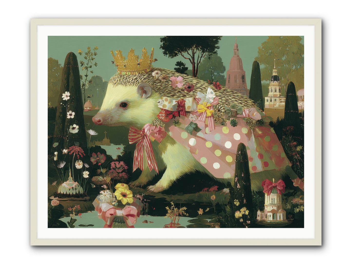 Refined Pageantry -- Framed Print - White 48x36