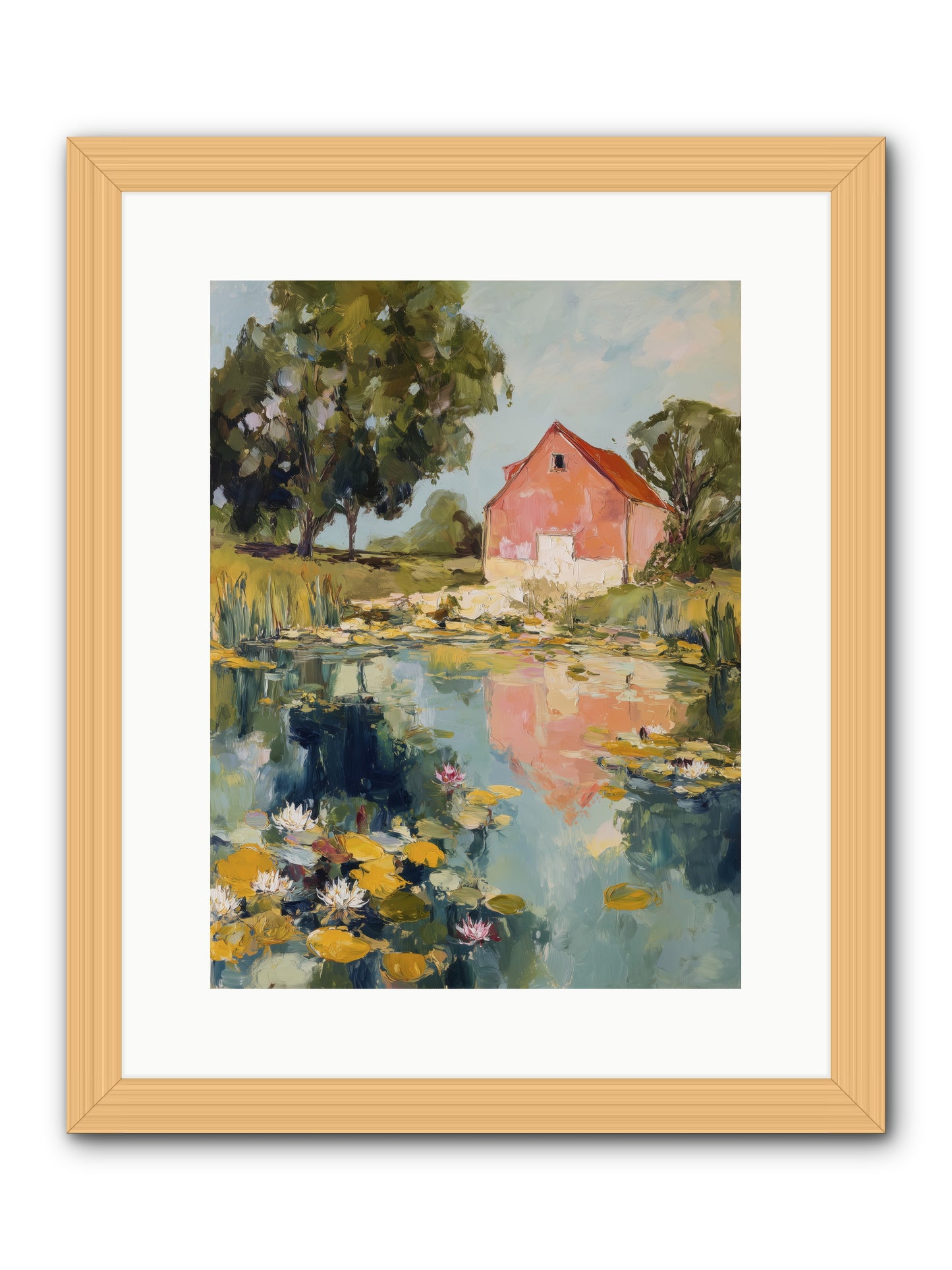 Reflecting in Still Waters -- Framed Print - Natural 12x16