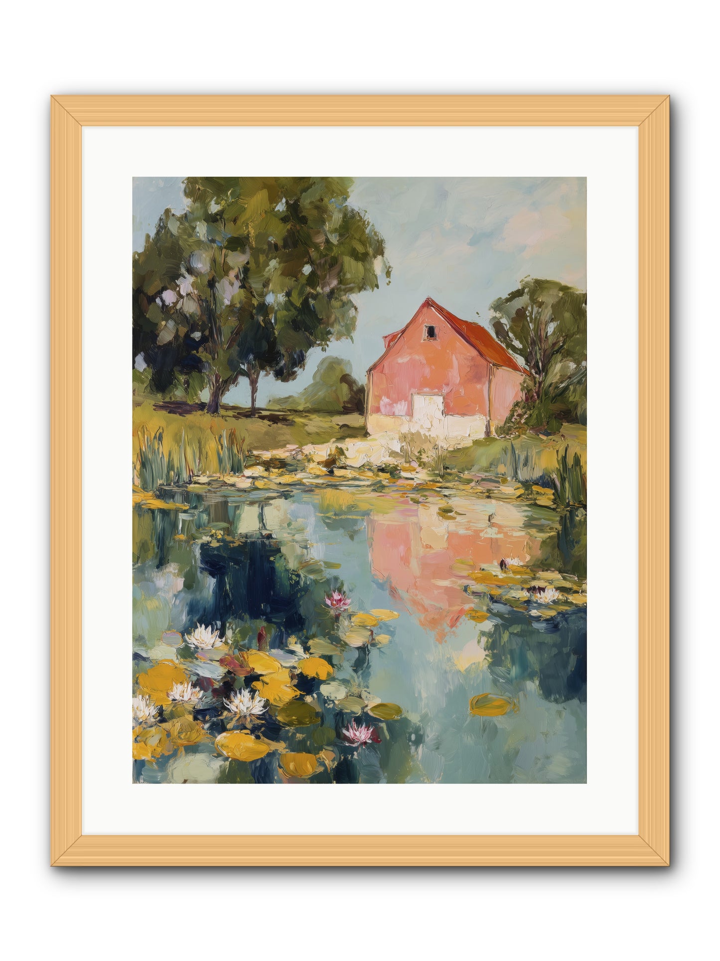 Reflecting in Still Waters -- Framed Print - Natural 18x24