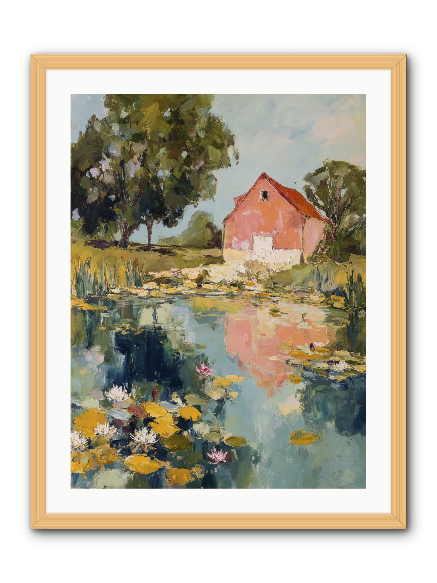 Reflecting in Still Waters -- Framed Print - Natural 24x32