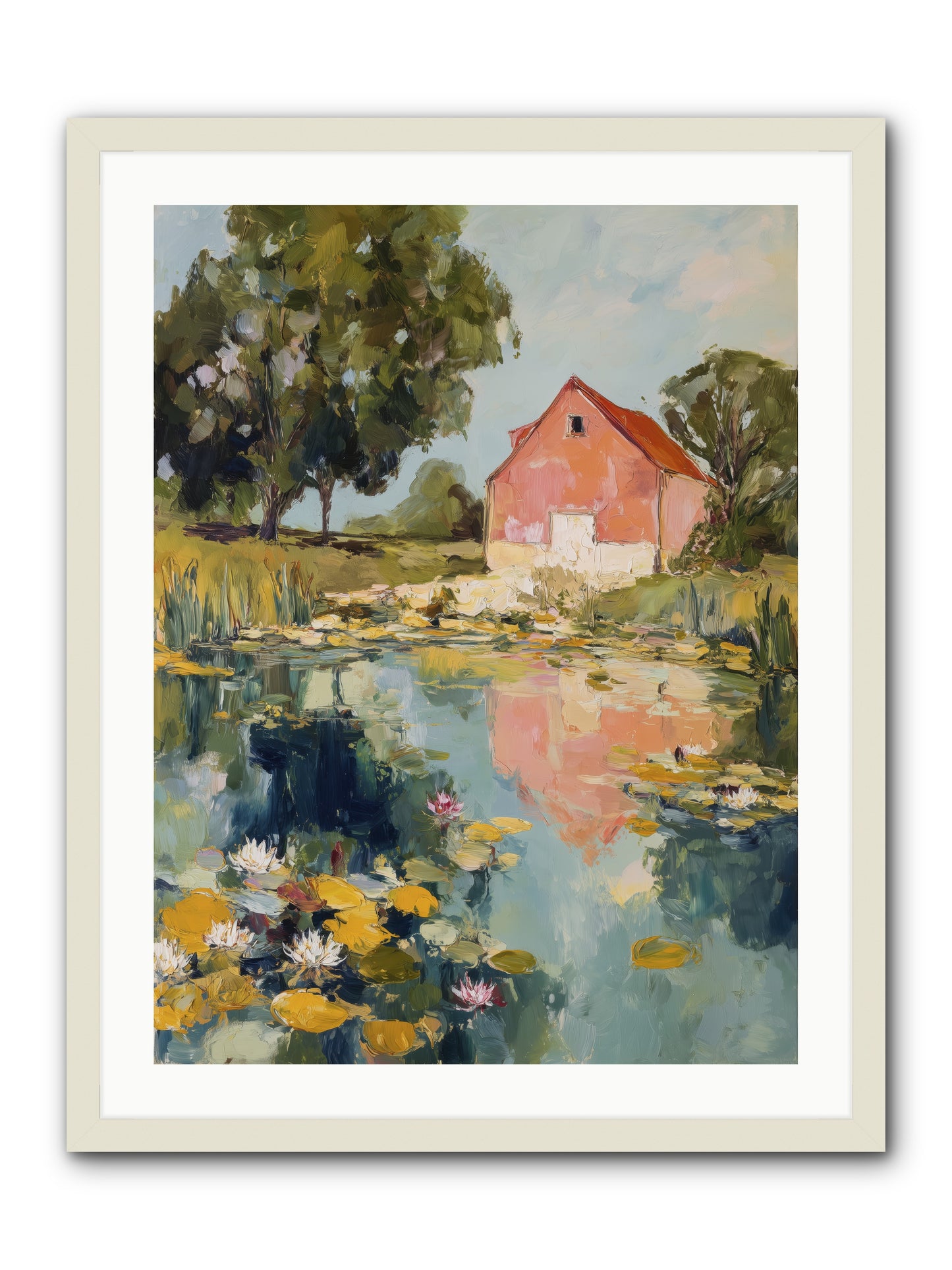 Reflecting in Still Waters -- Framed Print - White 24x32