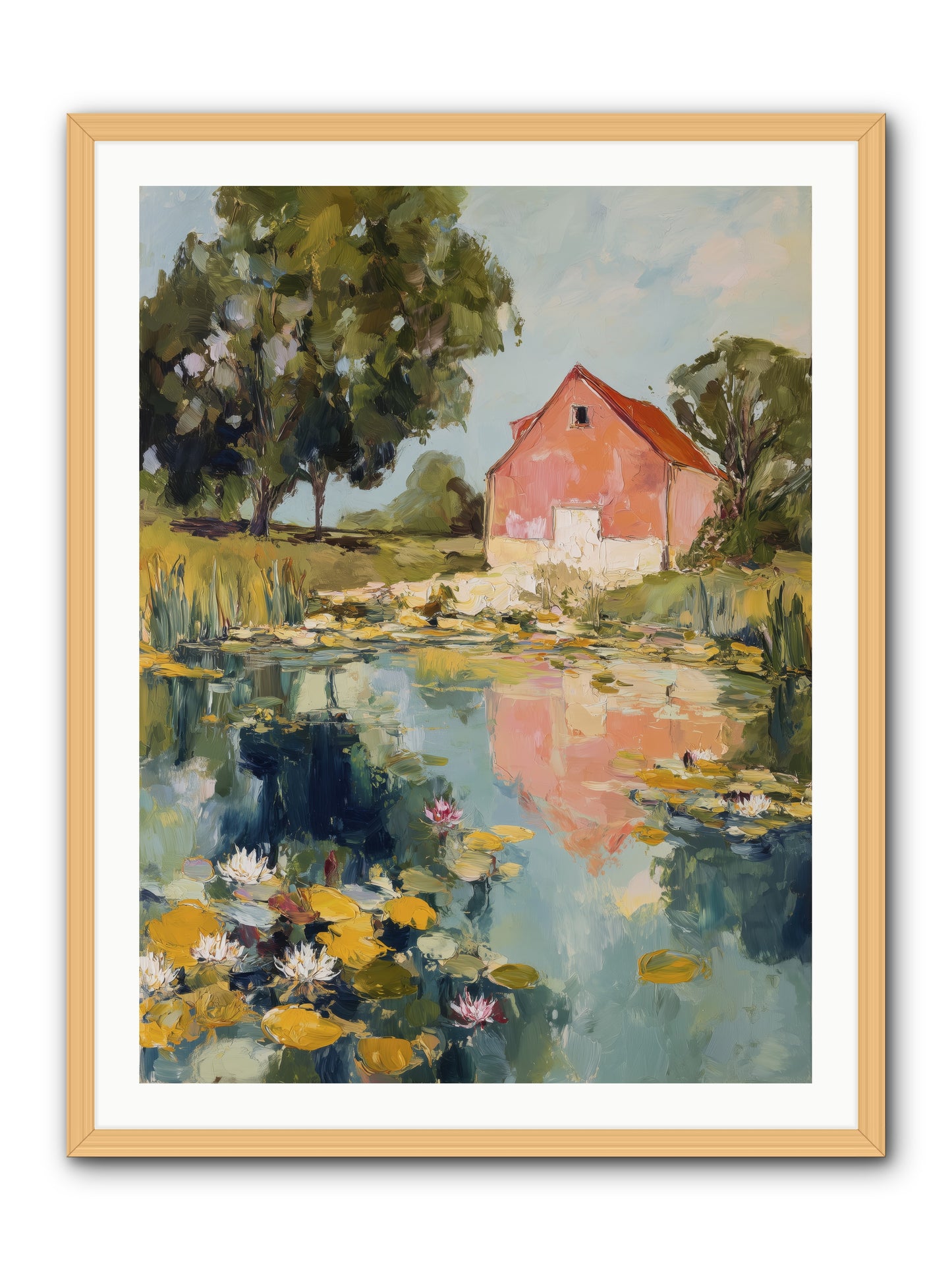 Reflecting in Still Waters -- Framed Print - Natural 30x40