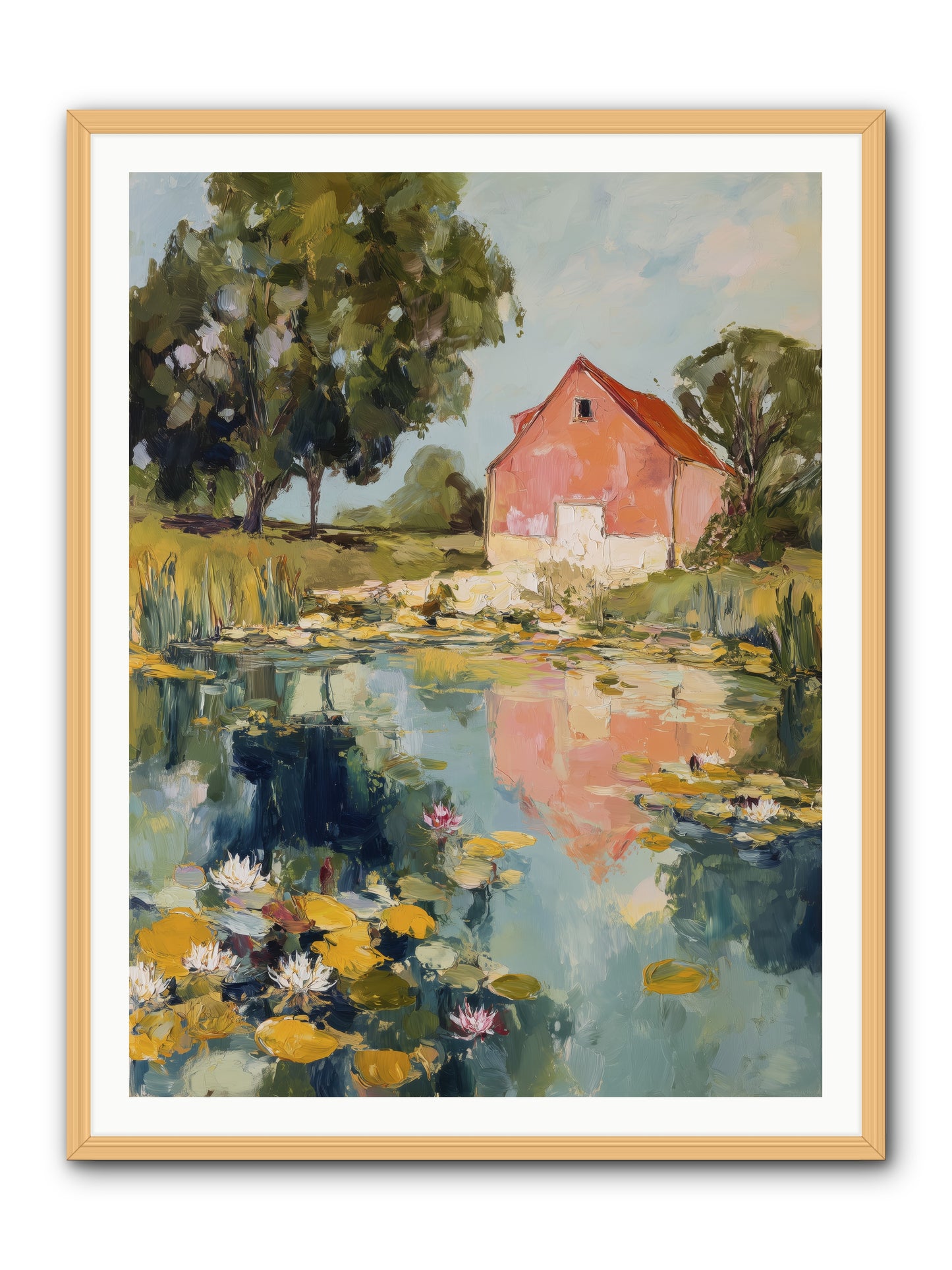Reflecting in Still Waters -- Framed Print - Natural 36x48