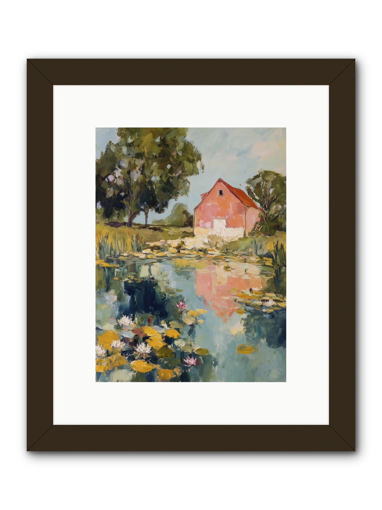 Reflecting in Still Waters -- Framed Print - Black 9x12