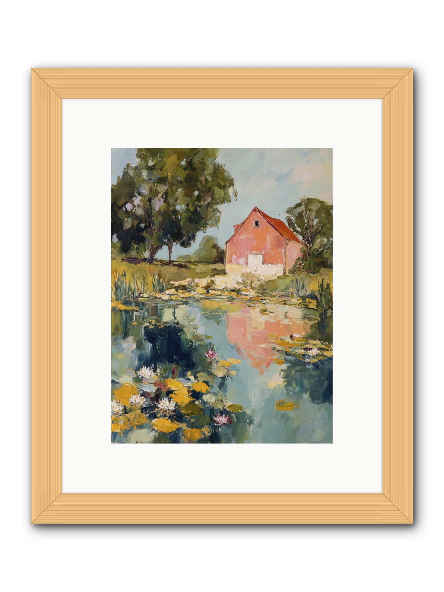 Reflecting in Still Waters -- Framed Print - Natural 9x12
