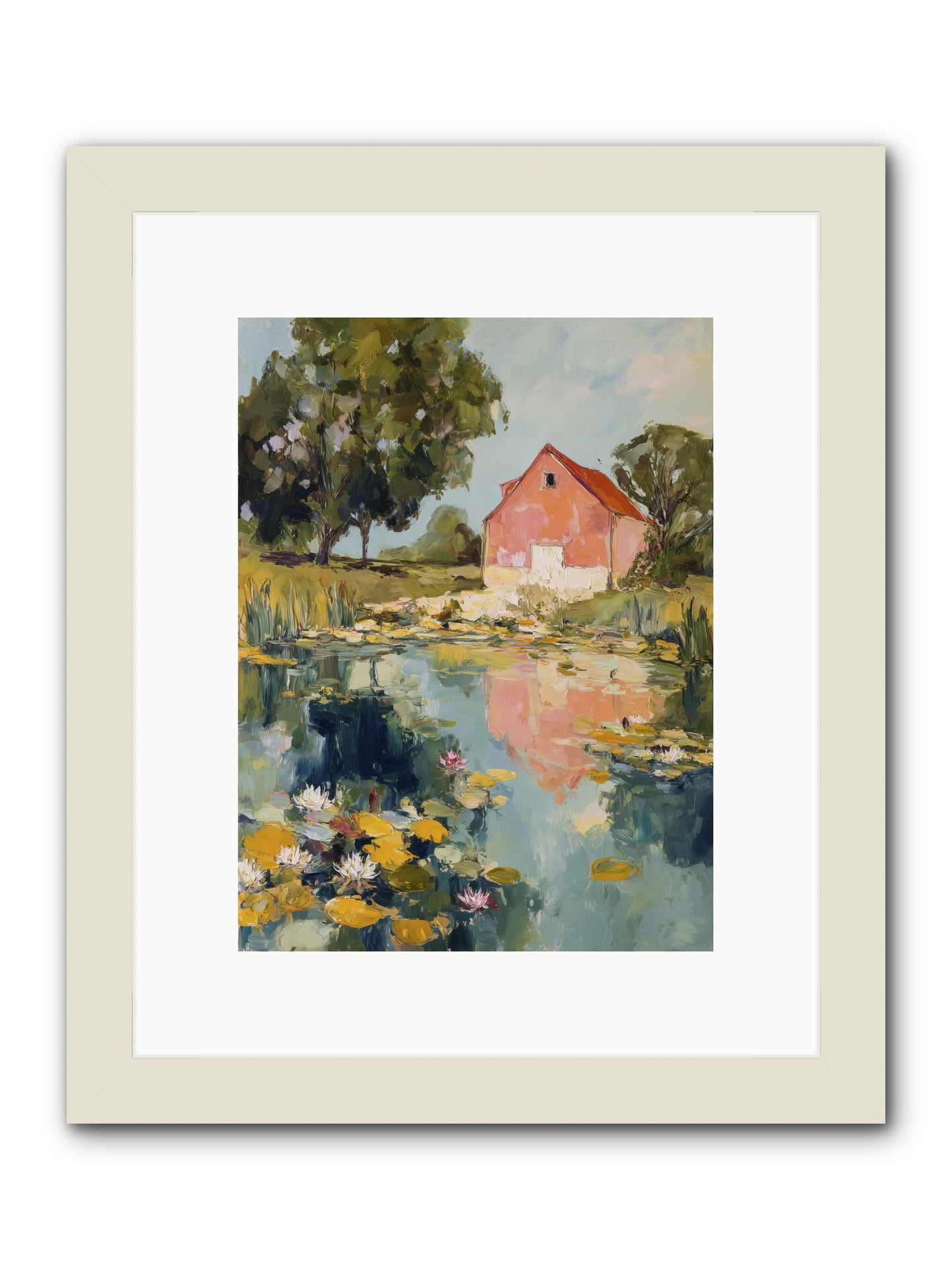 Reflecting in Still Waters -- Framed Print - White 9x12