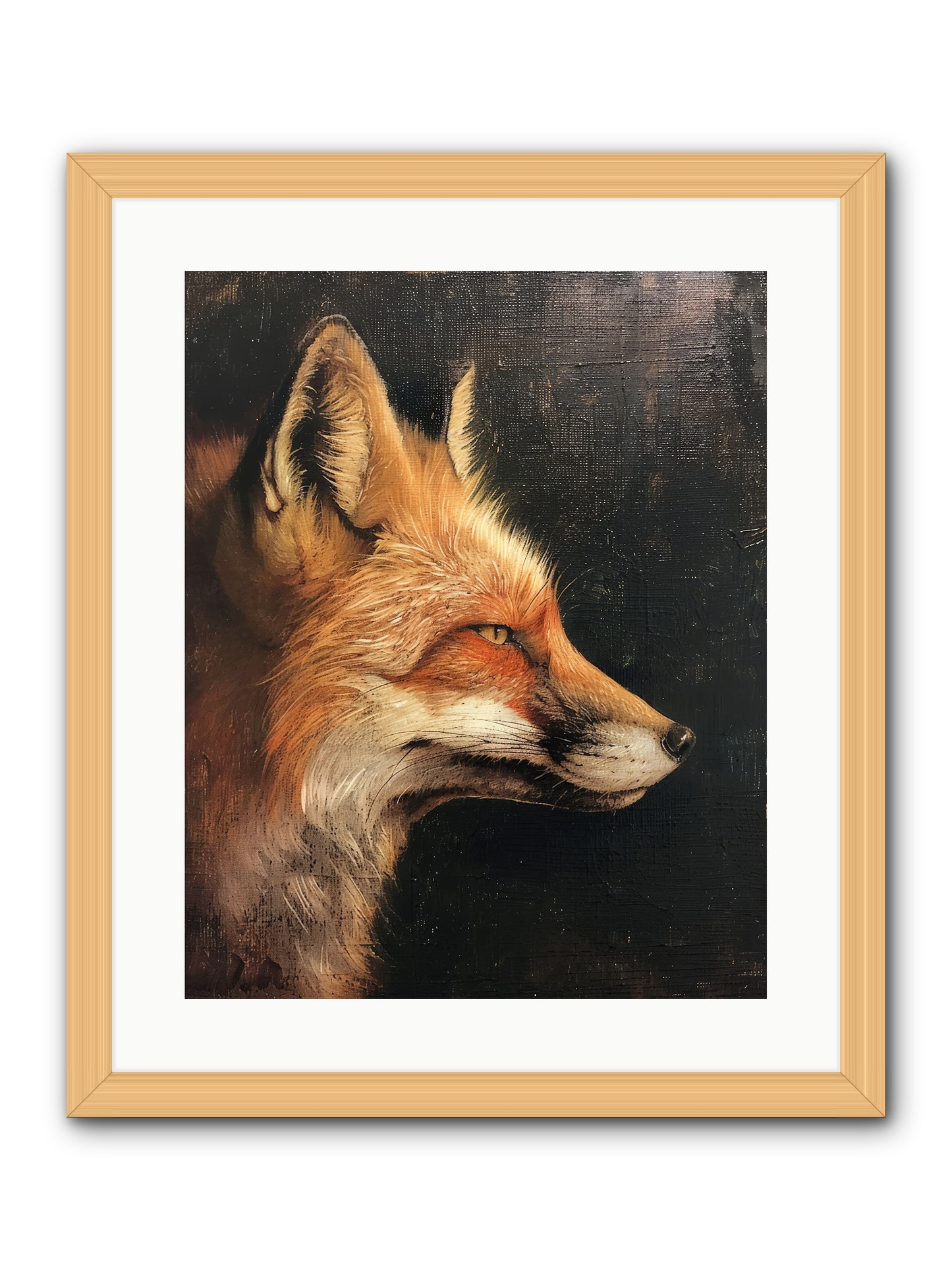 Renard Roux -- Framed Print - Natural 16x20