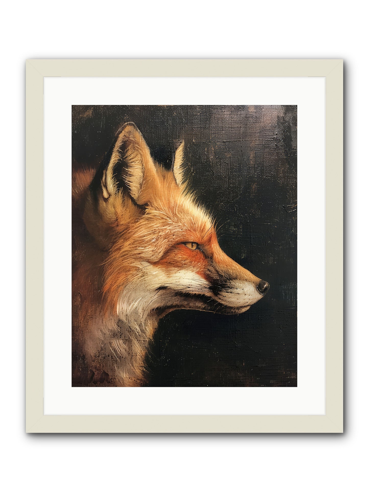 Renard Roux -- Framed Print - White 16x20