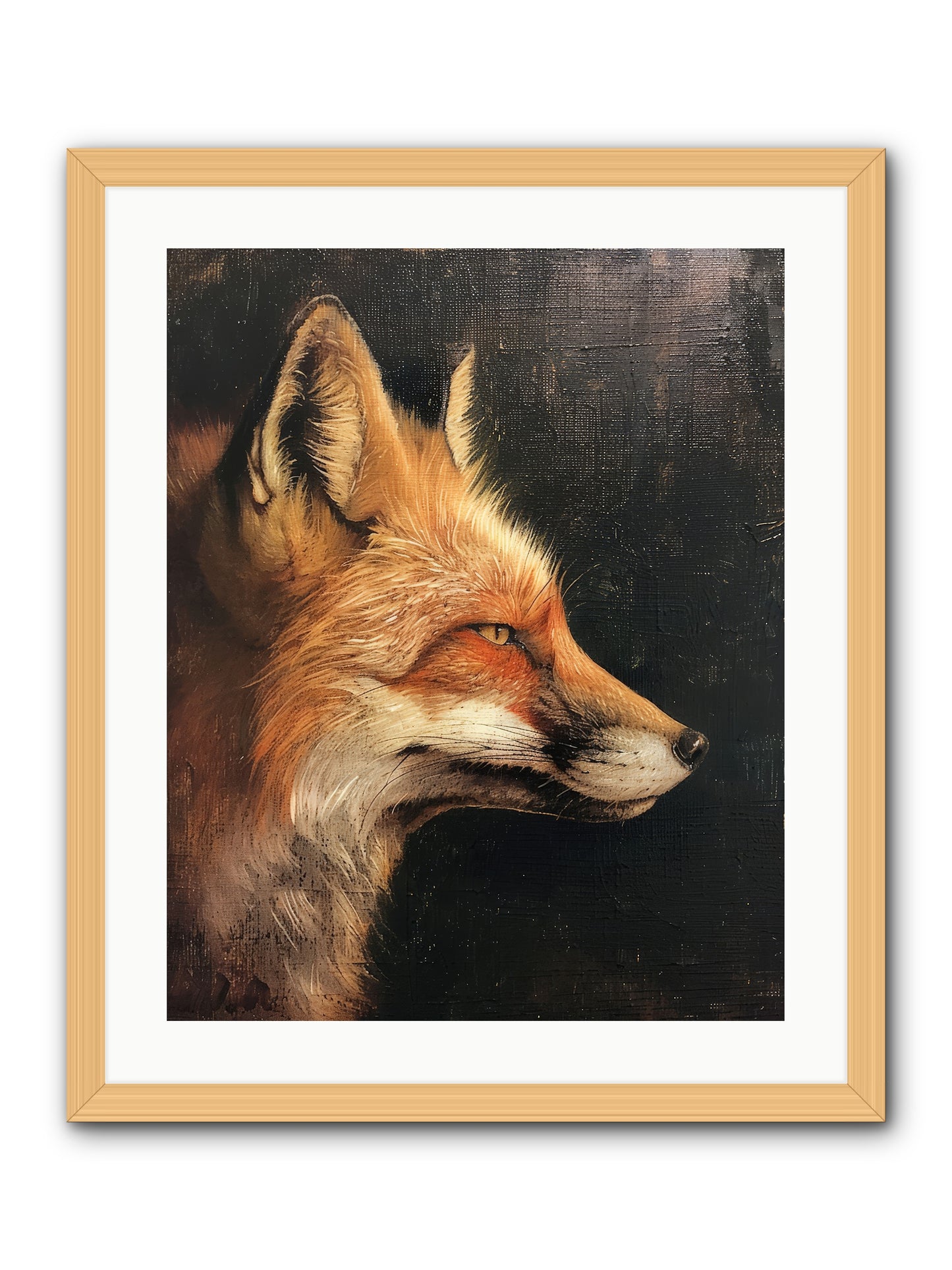 Renard Roux -- Framed Print - Natural 20x25