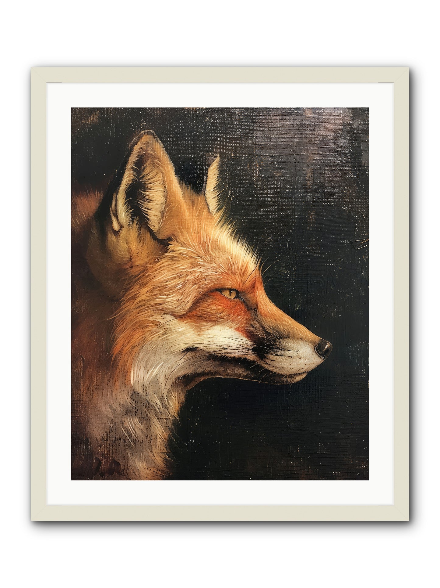 Renard Roux -- Framed Print - White 24x30