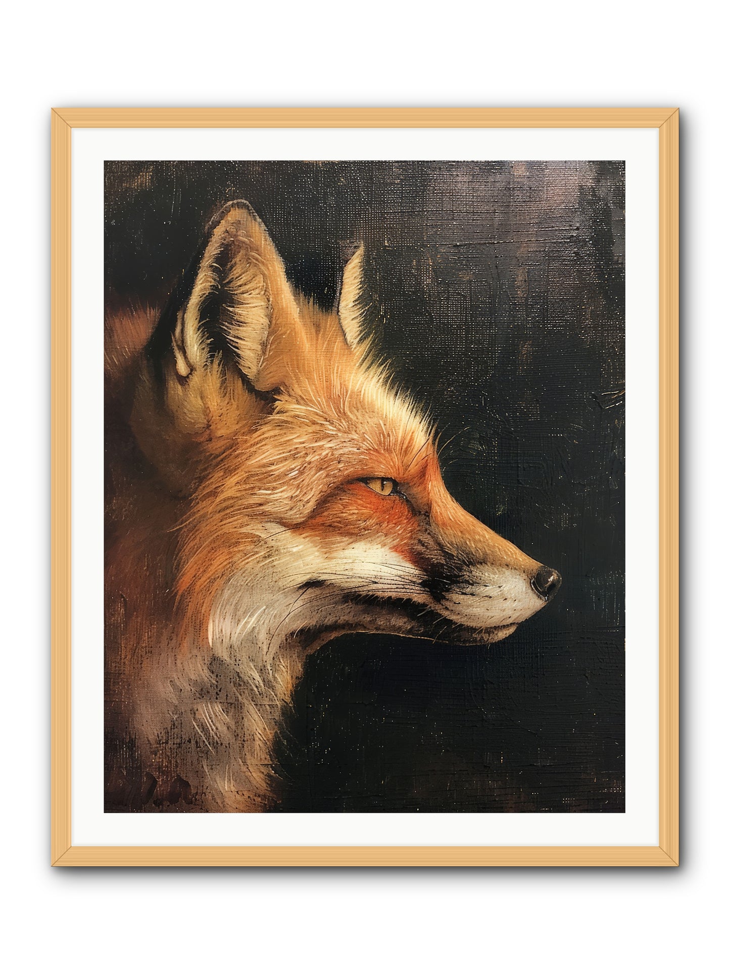 Renard Roux -- Framed Print - Natural 32x40