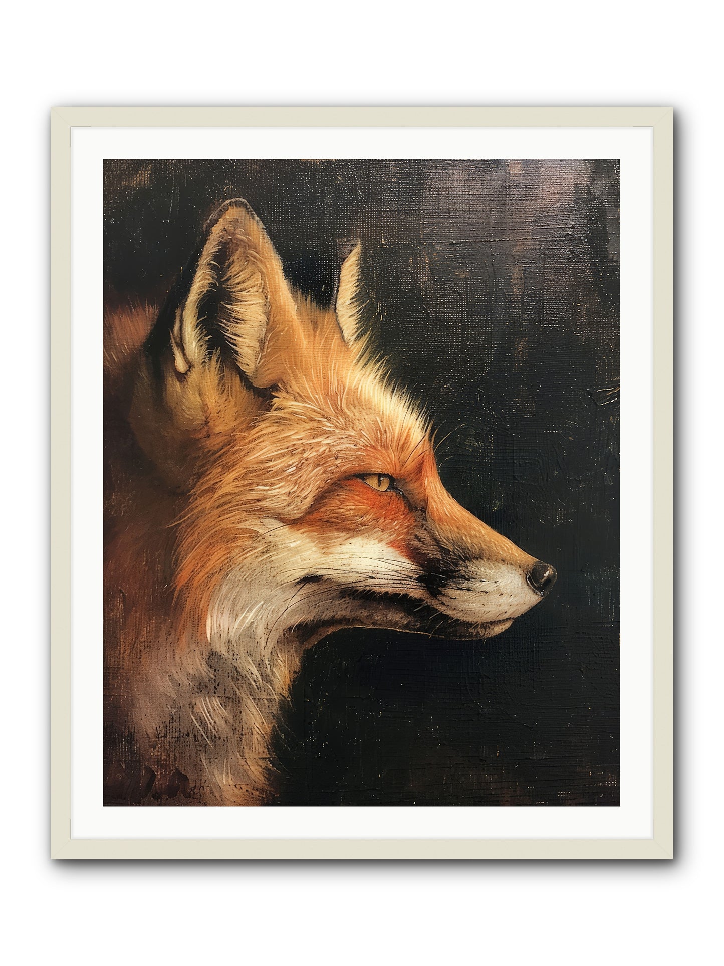 Renard Roux -- Framed Print - White 32x40
