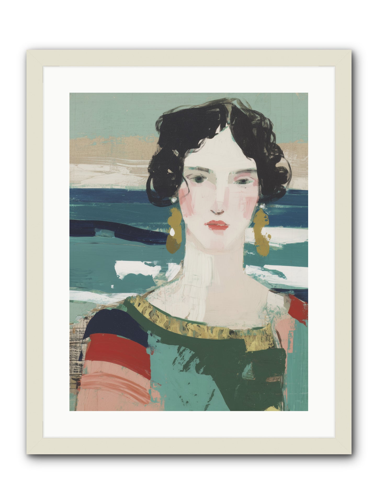 Restless Waves -- Framed Print - White 18x24