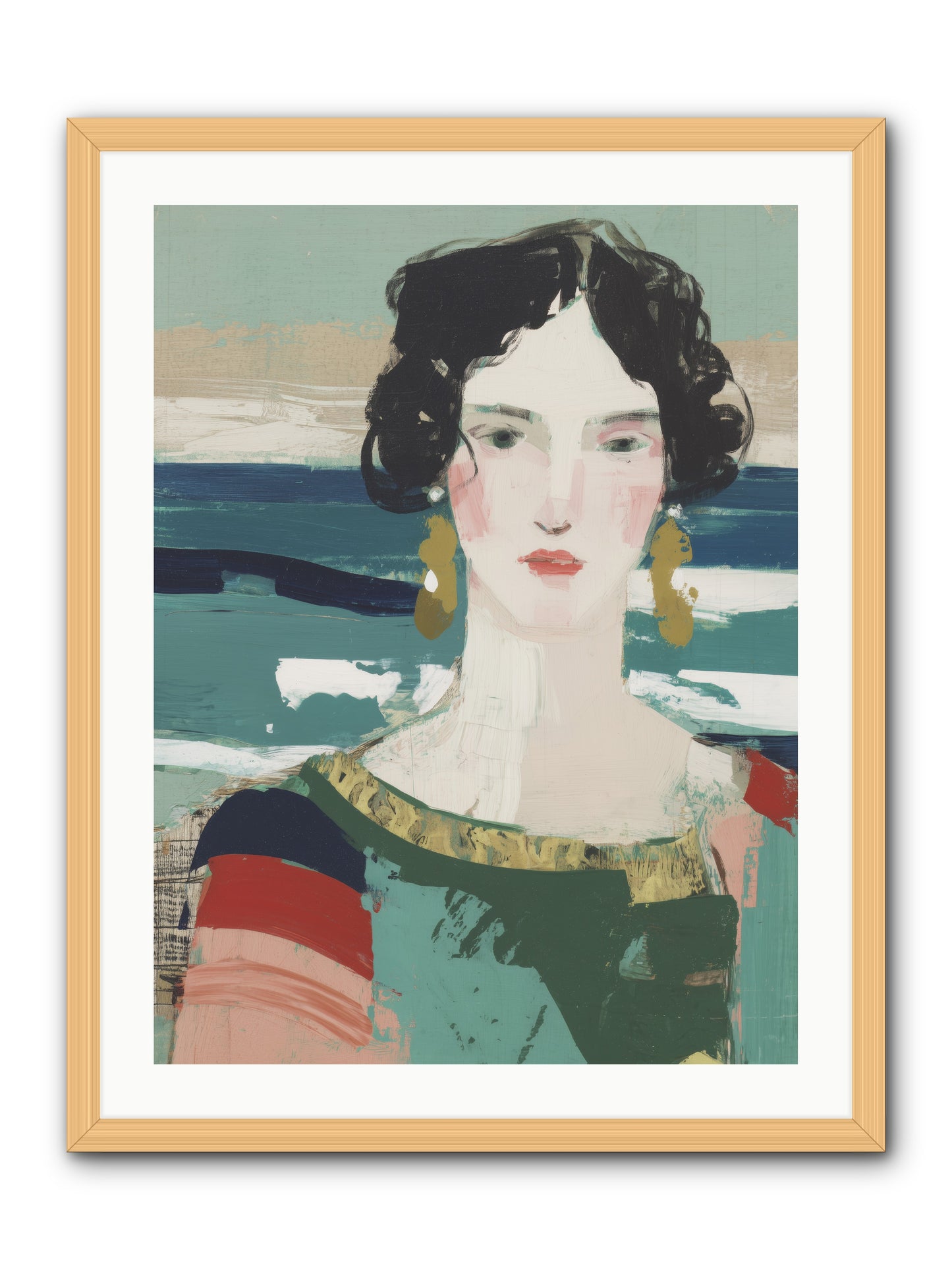 Restless Waves -- Framed Print - Natural 24x32