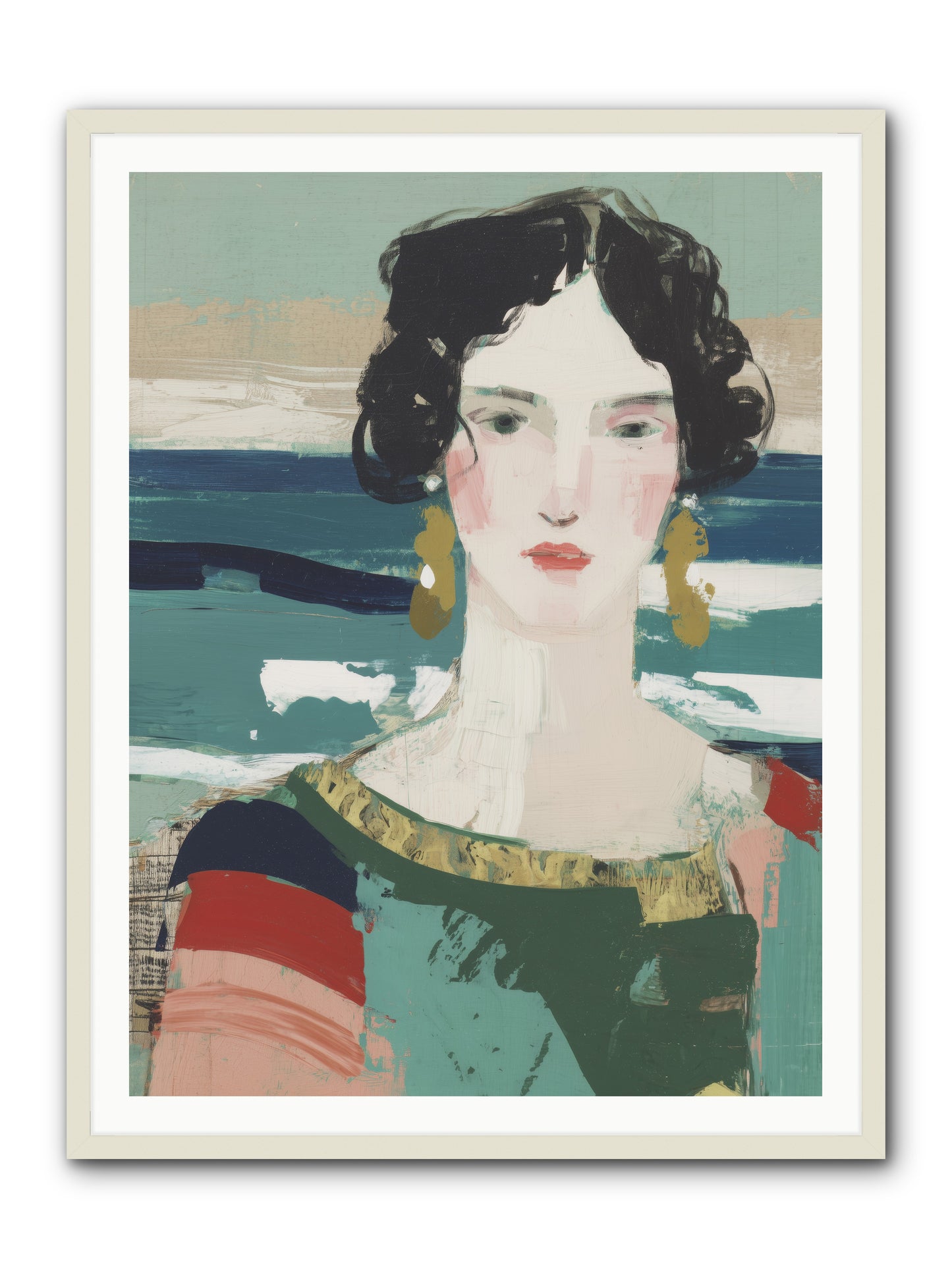 Restless Waves -- Framed Print - White 36x48