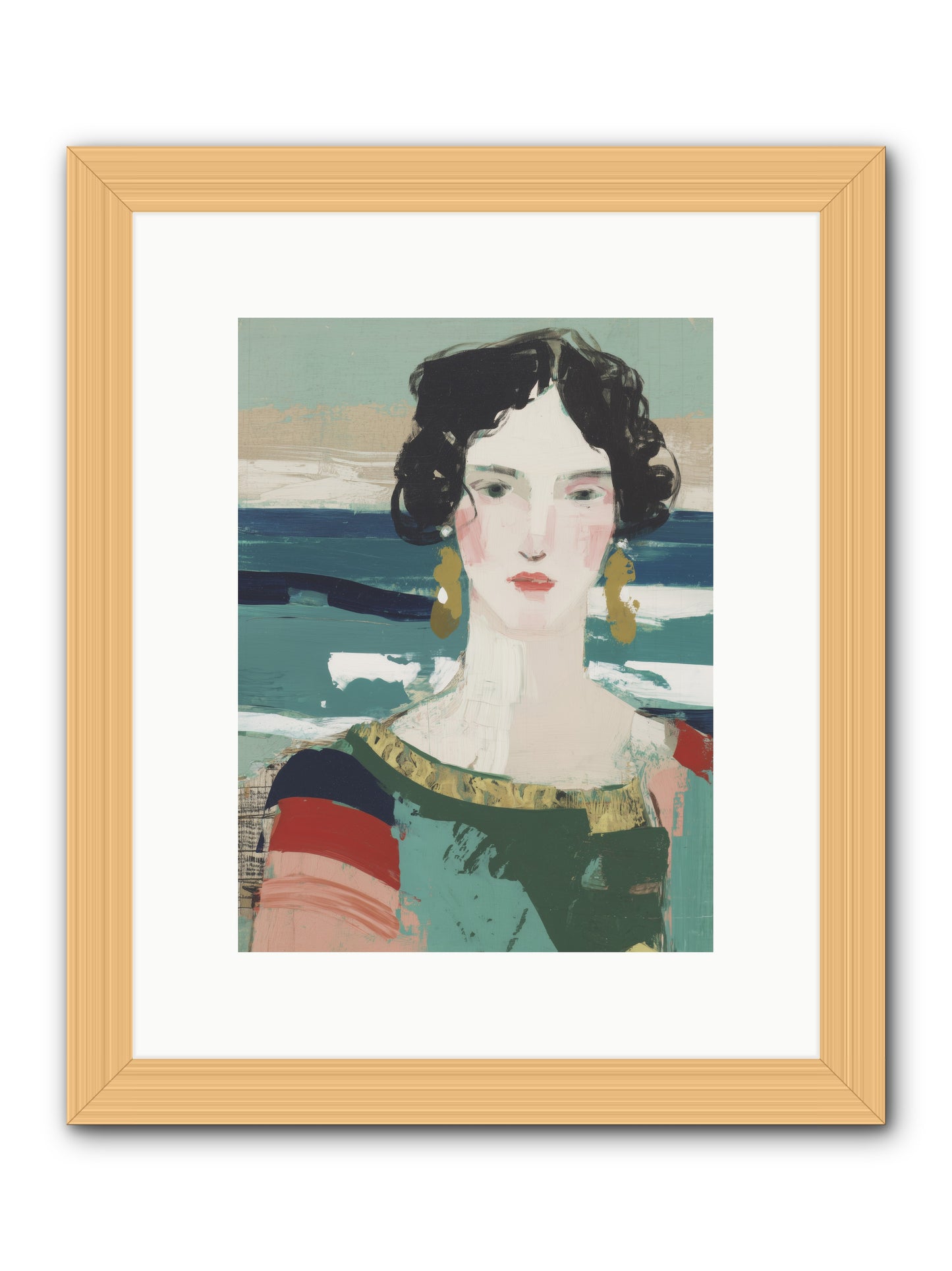 Restless Waves -- Framed Print - Natural 9x12