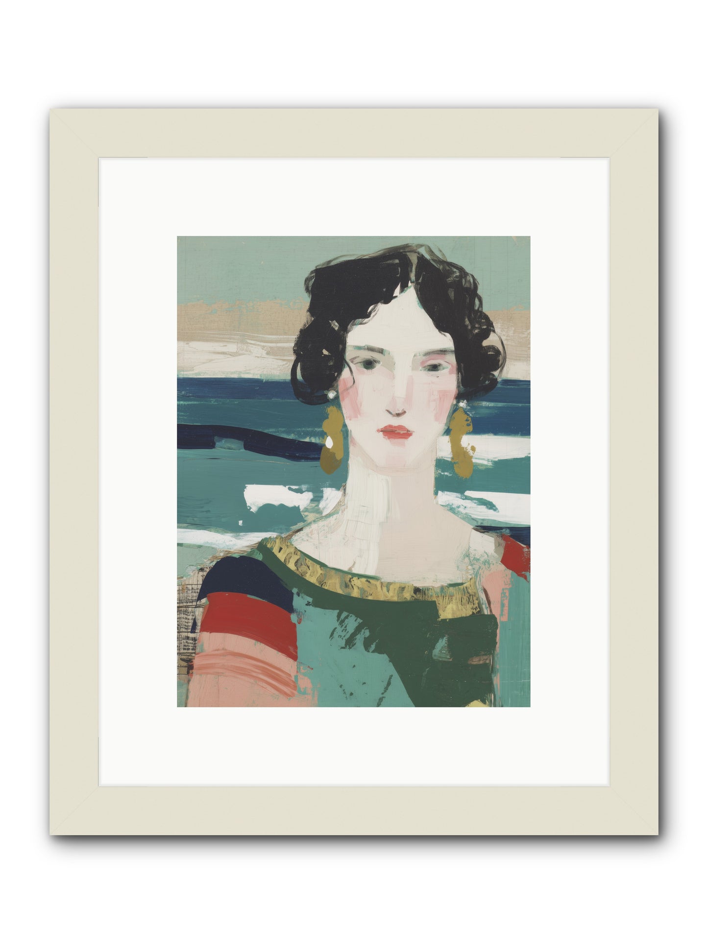 Restless Waves -- Framed Print - White 9x12