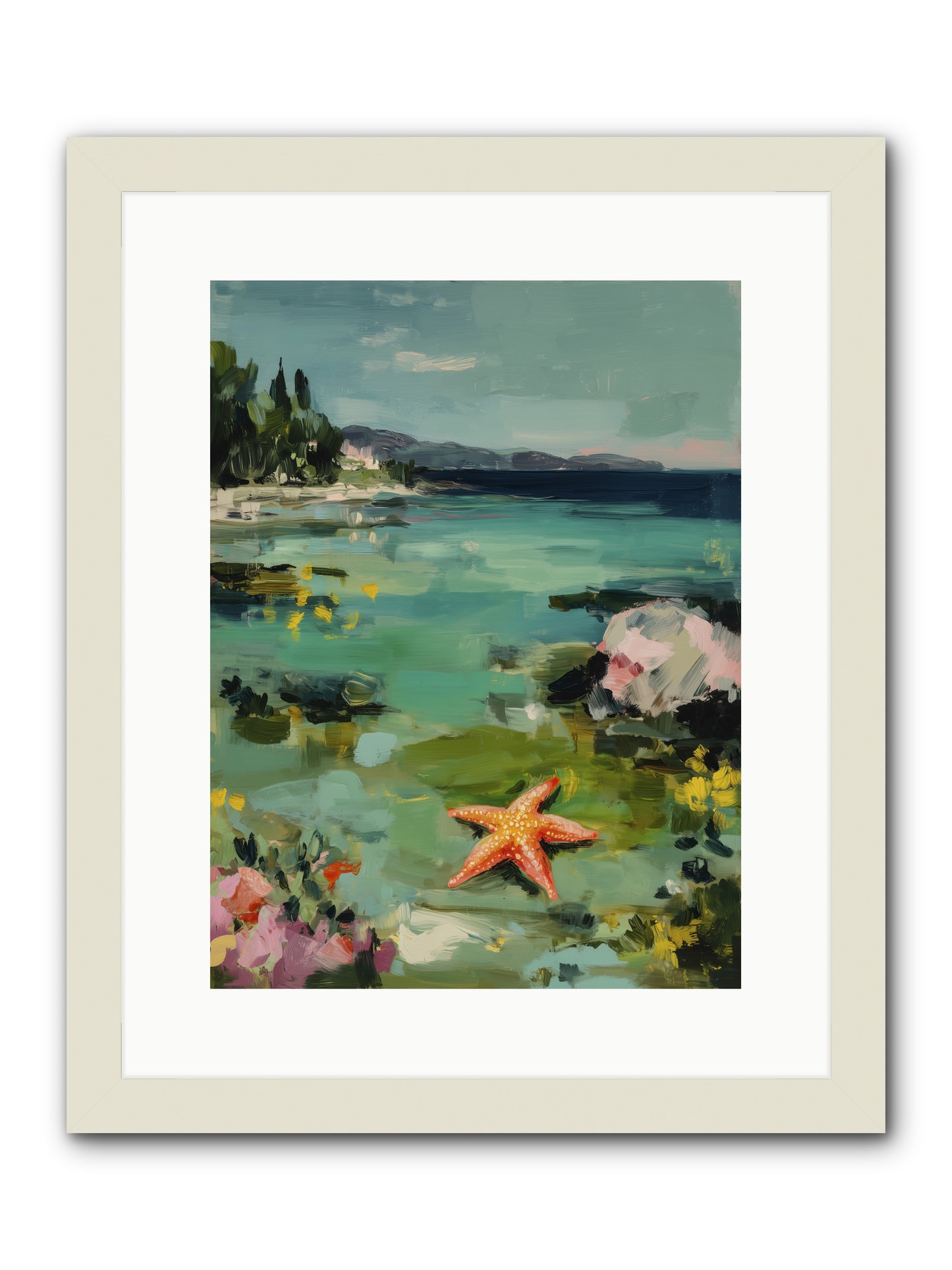 Retreating Tides -- Framed Print - White 12x16
