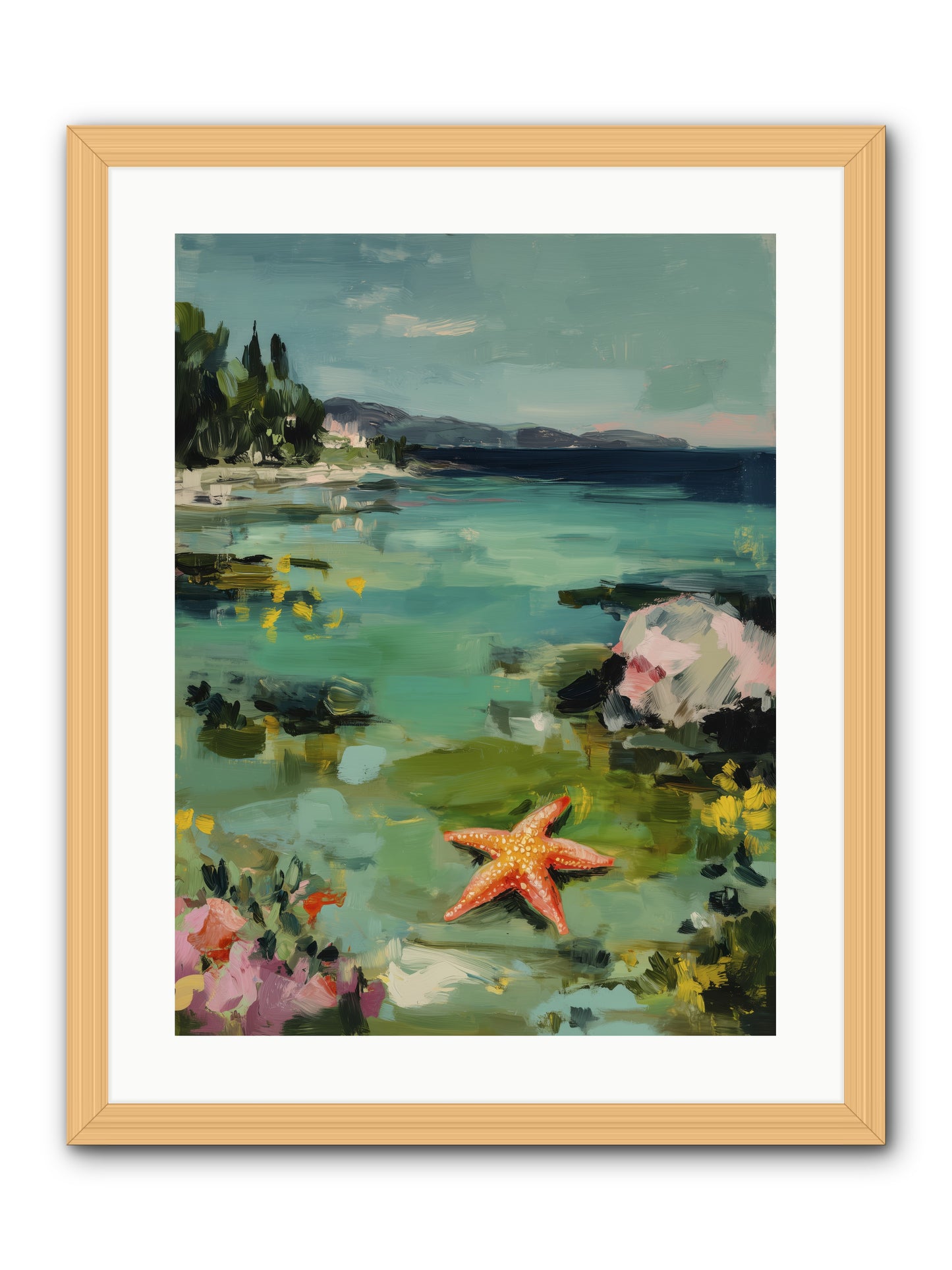 Retreating Tides -- Framed Print - Natural 18x24