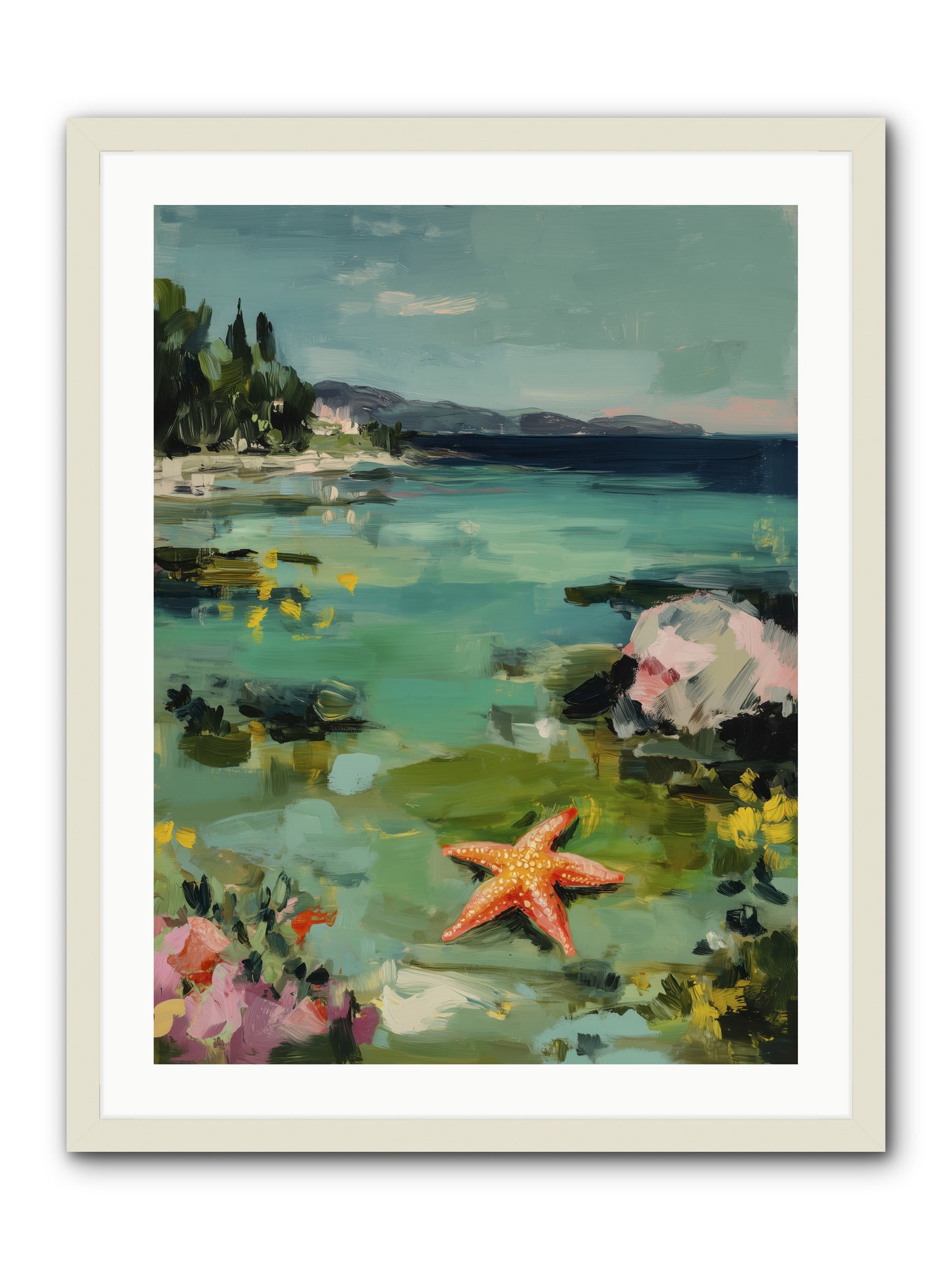 Retreating Tides -- Framed Print - White 24x32