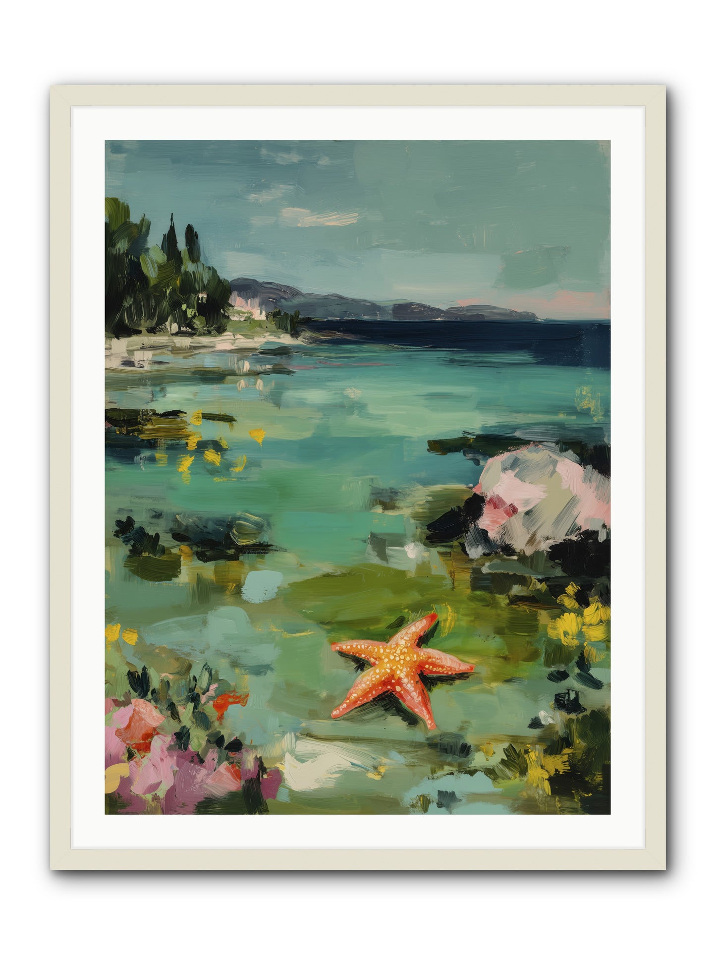 Retreating Tides -- Framed Print - White 30x40
