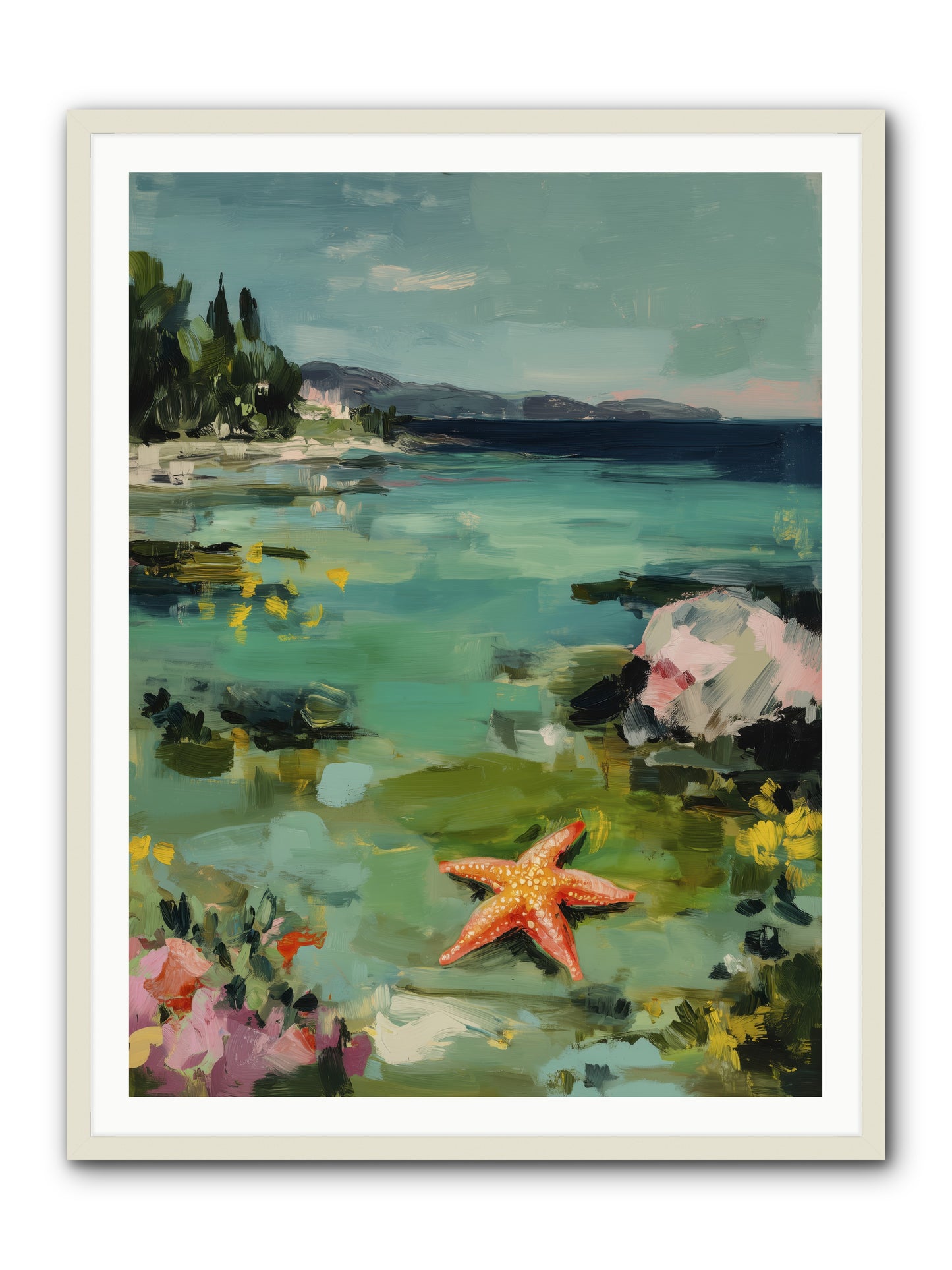 Retreating Tides -- Framed Print - White 36x48