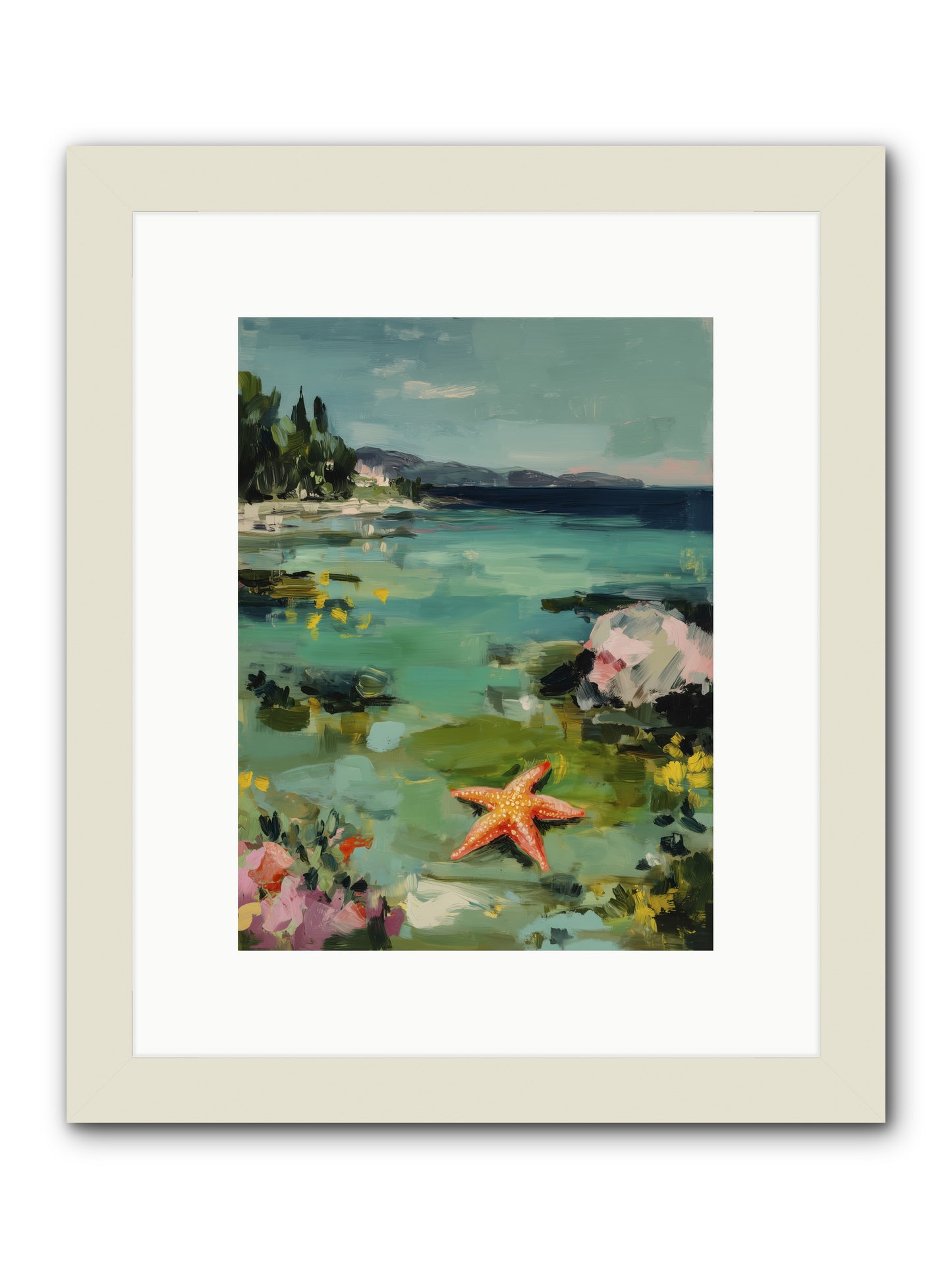 Retreating Tides -- Framed Print - White 9x12