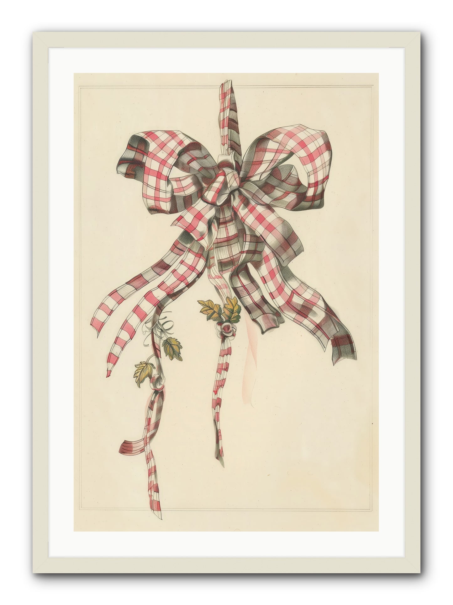 Ribbon Reverie -- Framed Print - White 24x36