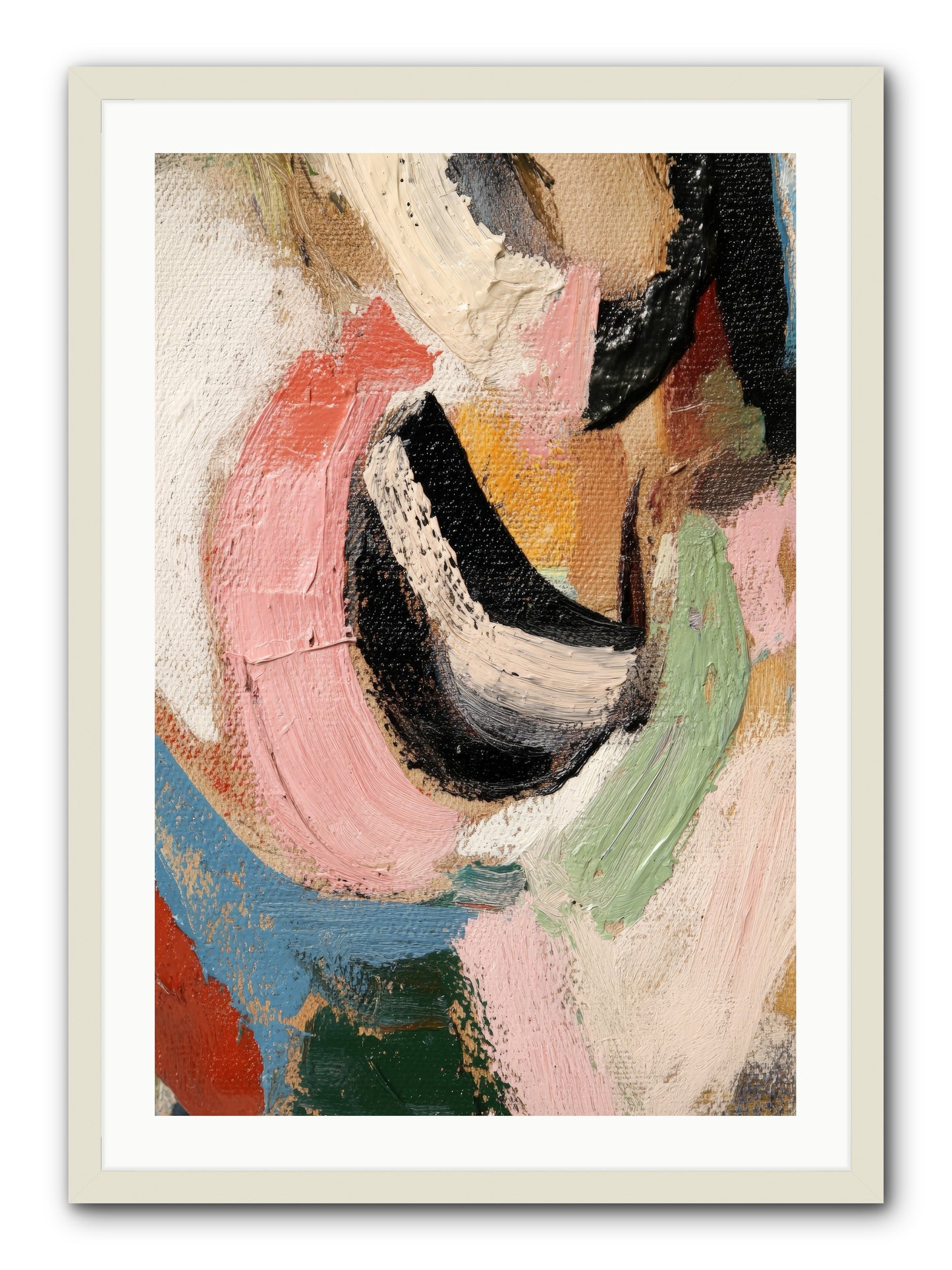 Ribbon Soirée -- Framed Print - White 24x36