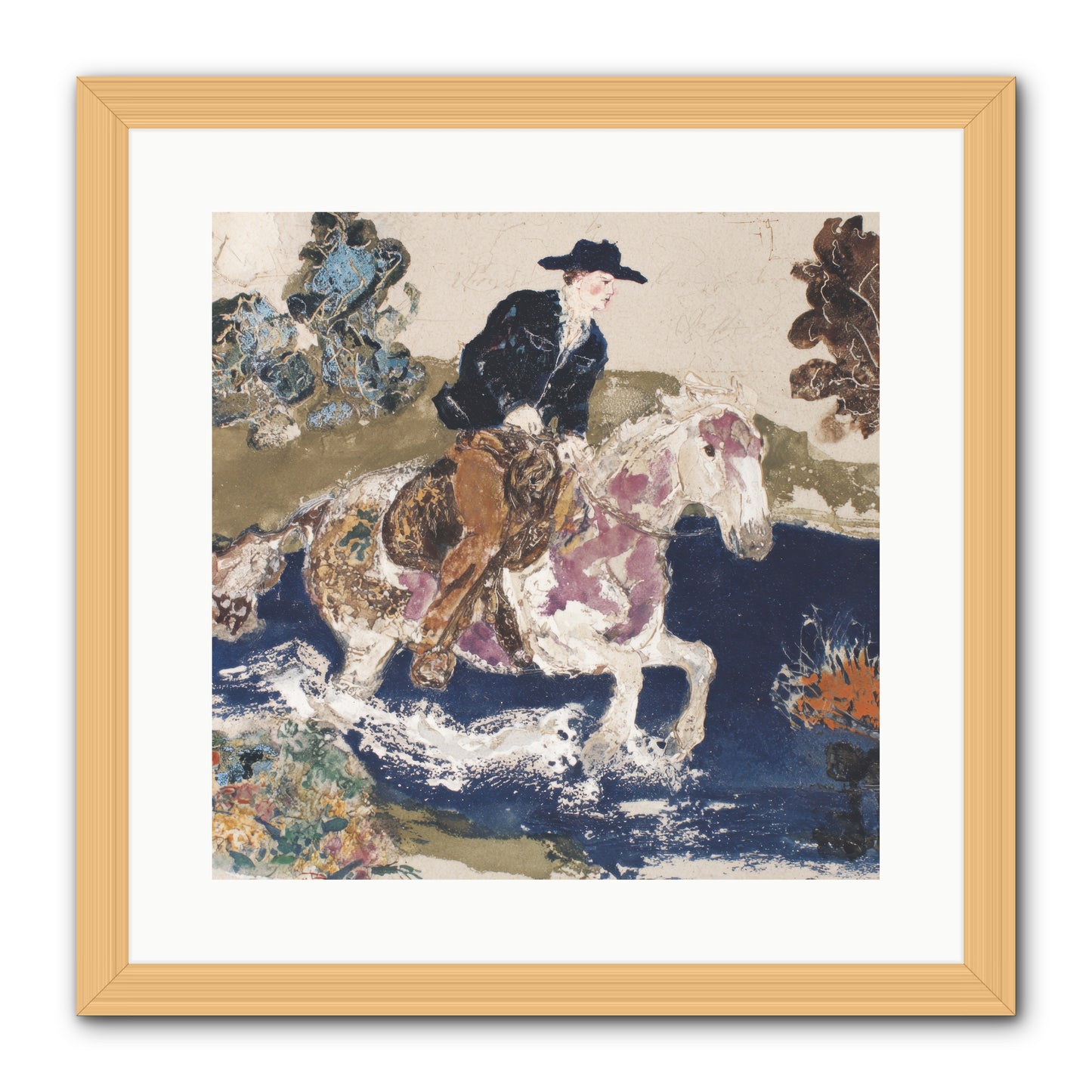 Ribbon Through the Wild -- Framed Print - Natural 16x16