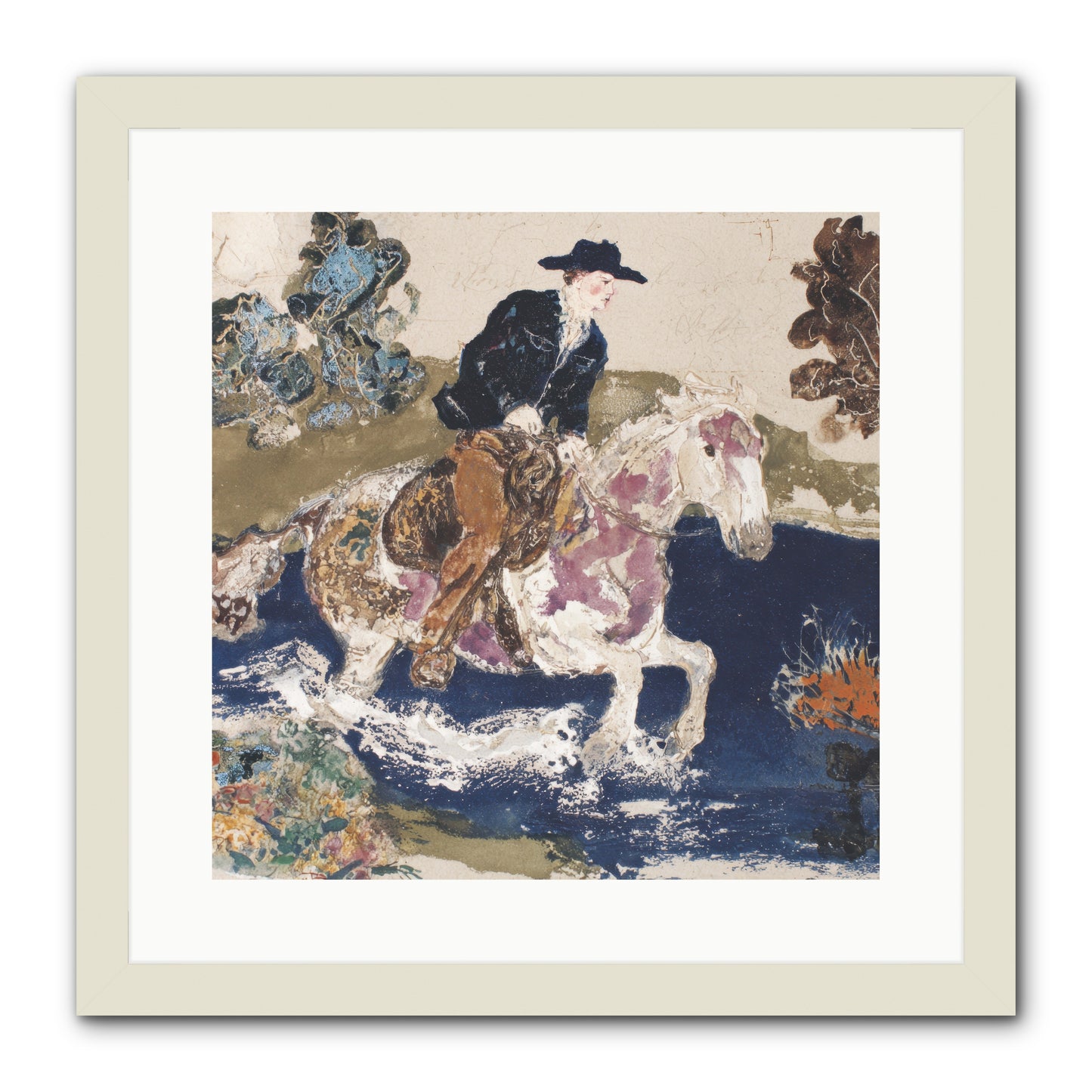 Ribbon Through the Wild -- Framed Print - White 16x16