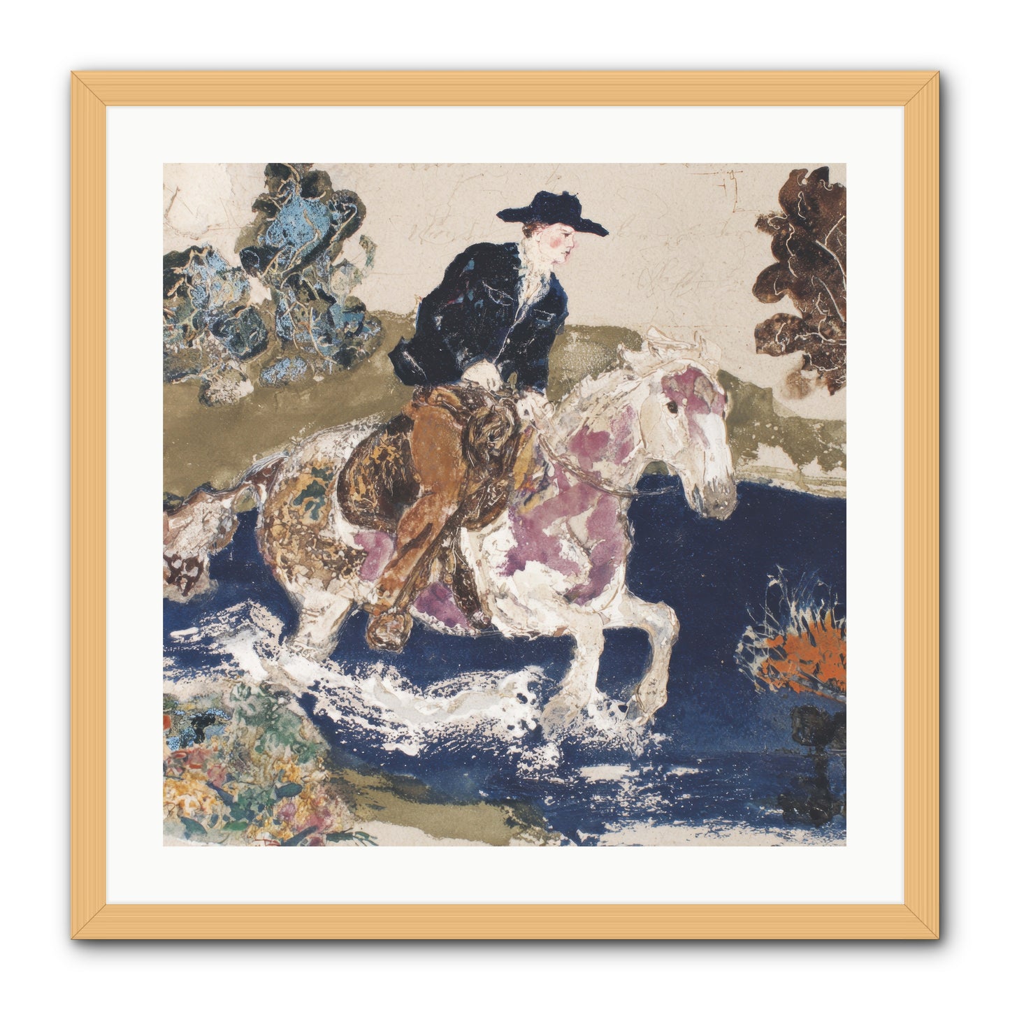 Ribbon Through the Wild -- Framed Print - Natural 24x24