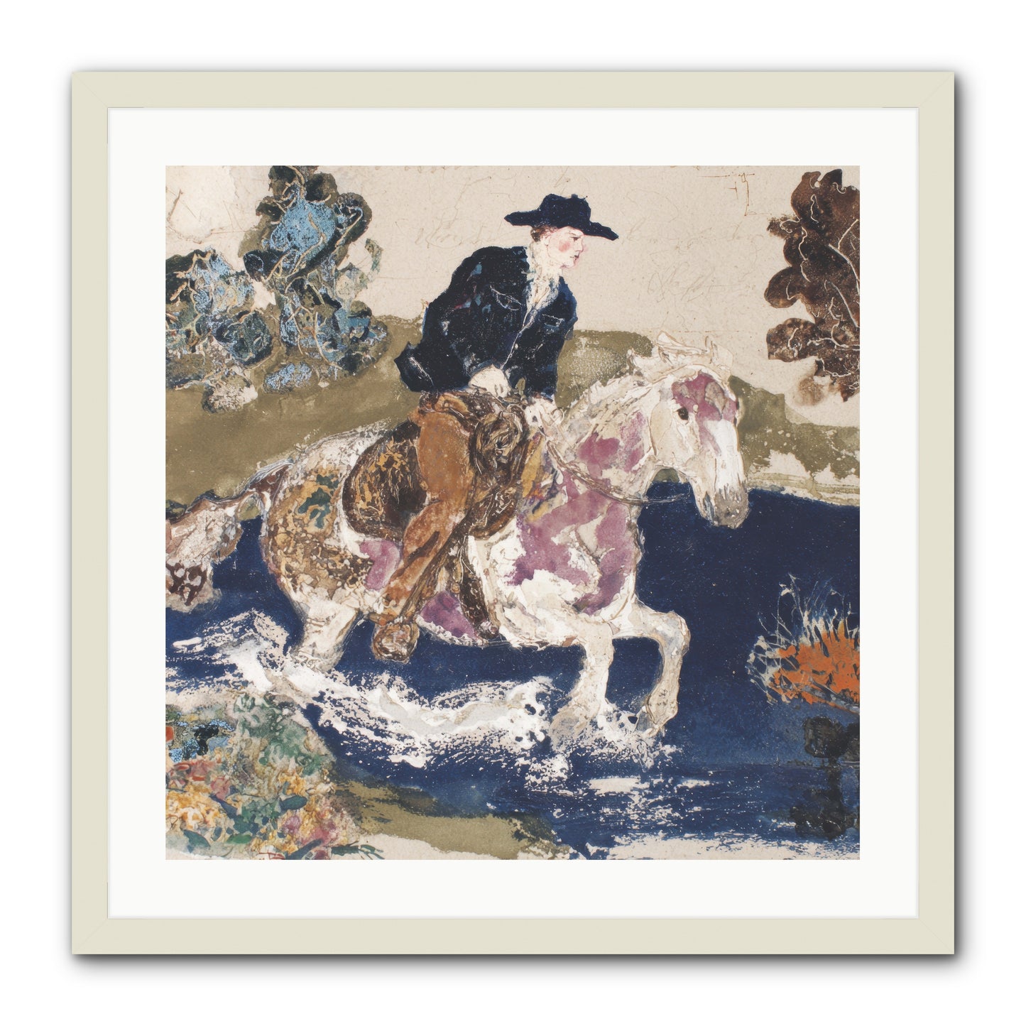 Ribbon Through the Wild -- Framed Print - White 24x24