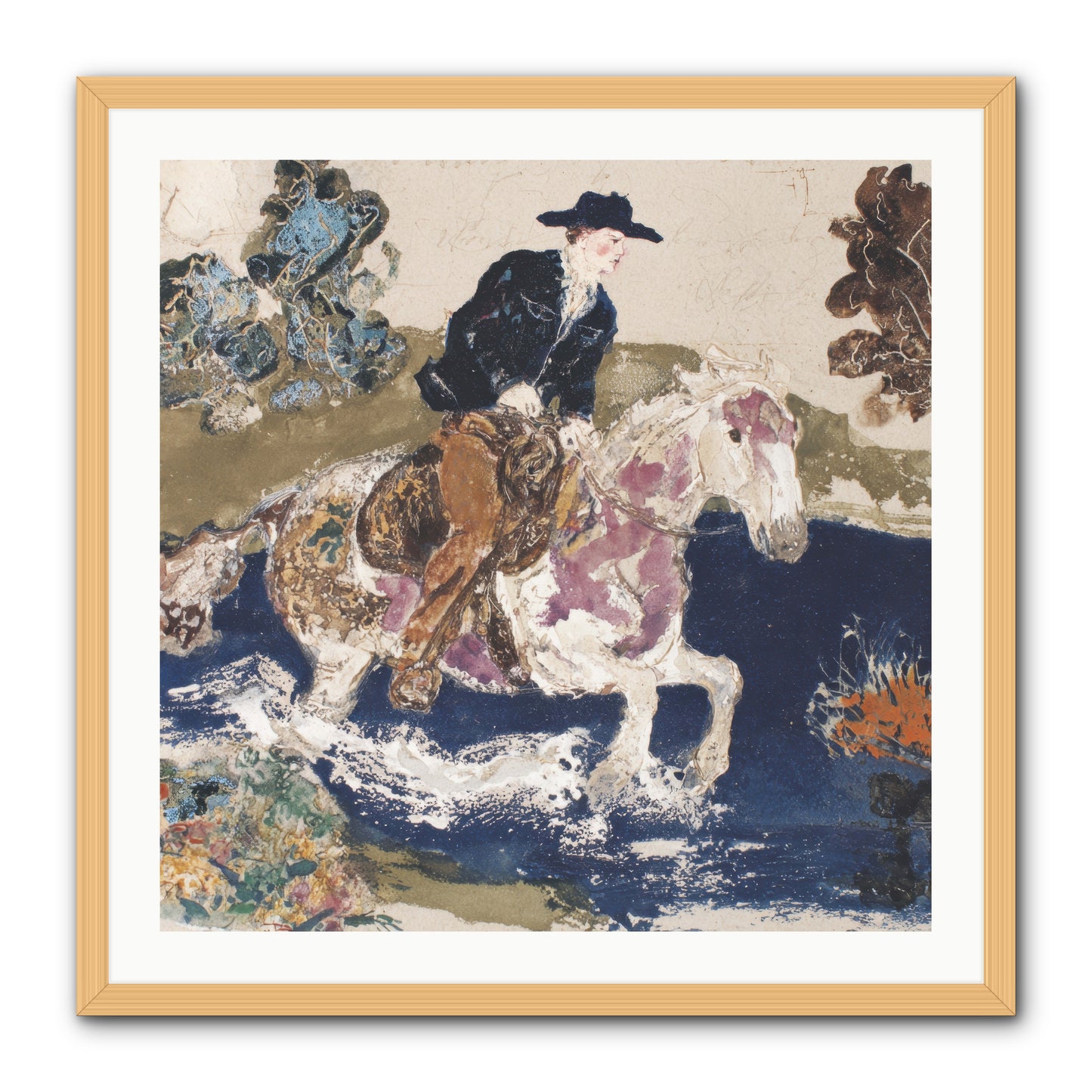 Ribbon Through the Wild -- Framed Print - Natural 30x30