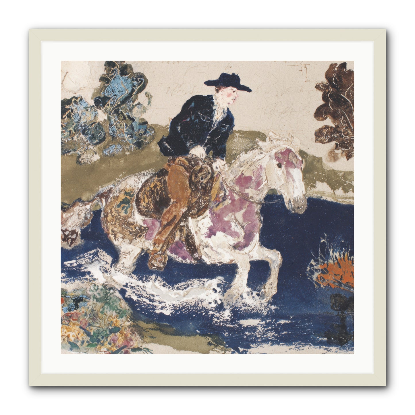 Ribbon Through the Wild -- Framed Print - White 30x30