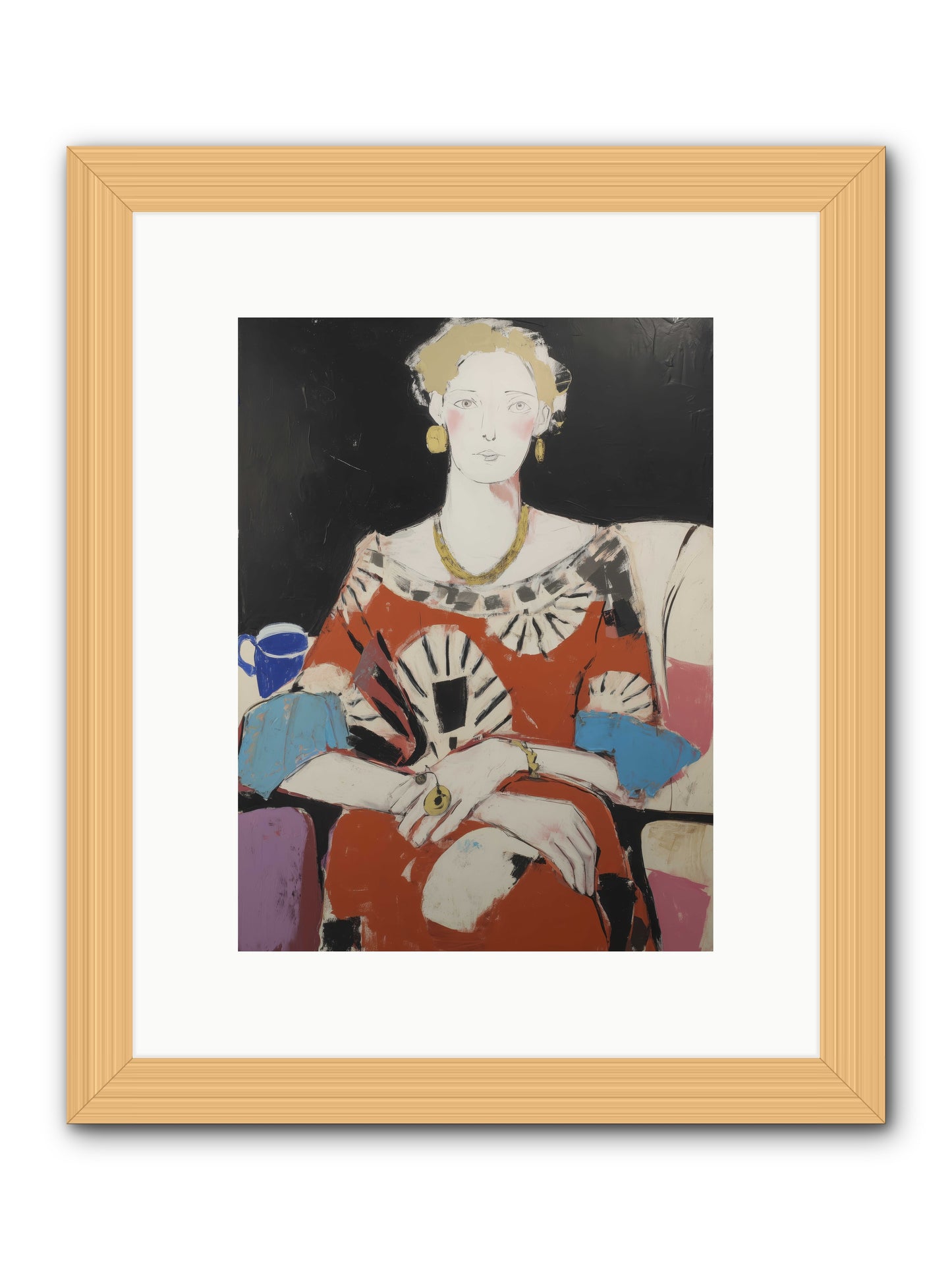 Riddle In Silk -- Framed Print - Natural 9x12